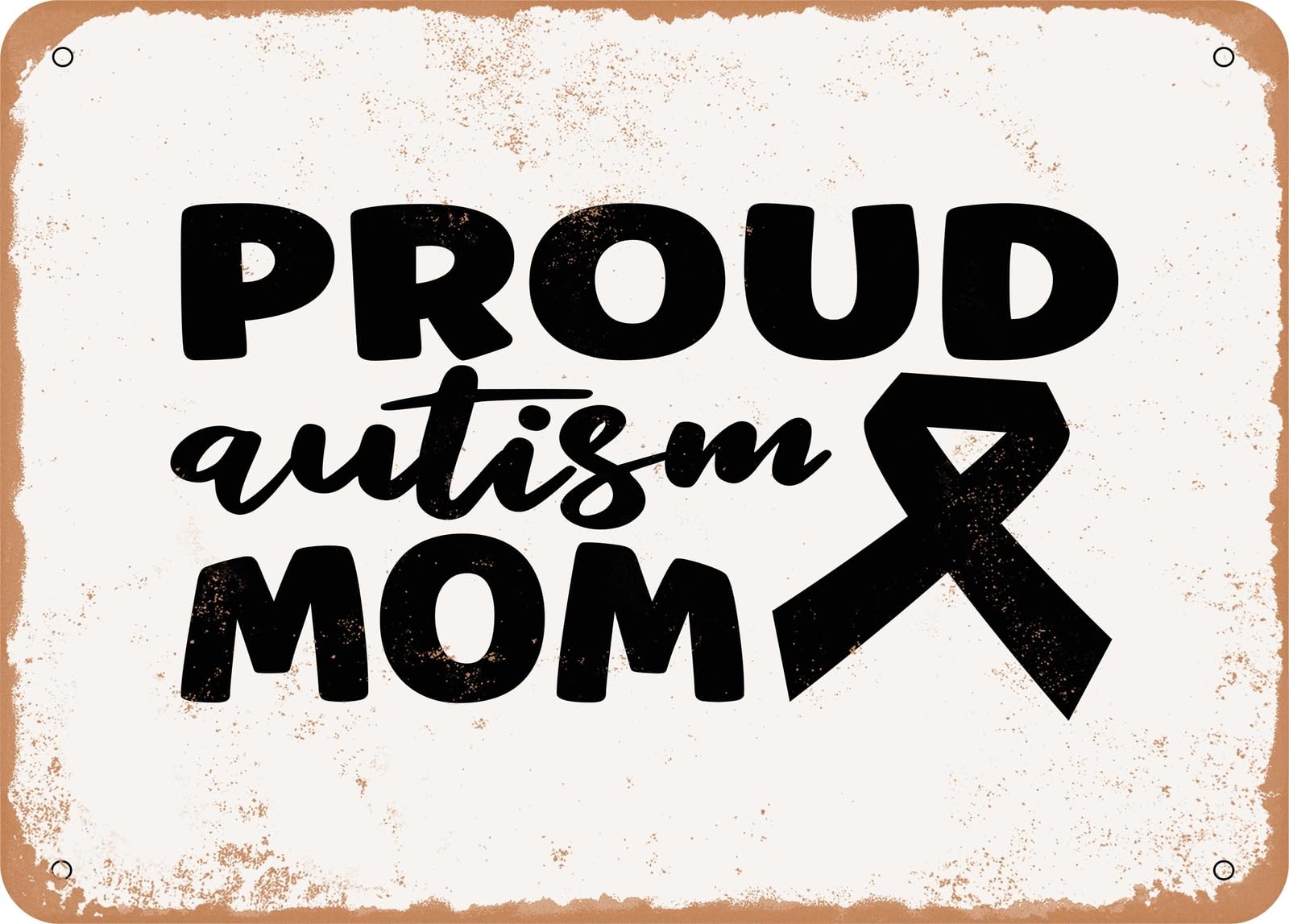 Miaomansenstore Metal Sign - Proud Autism Mom - Vintage Look Sign Home Decor
