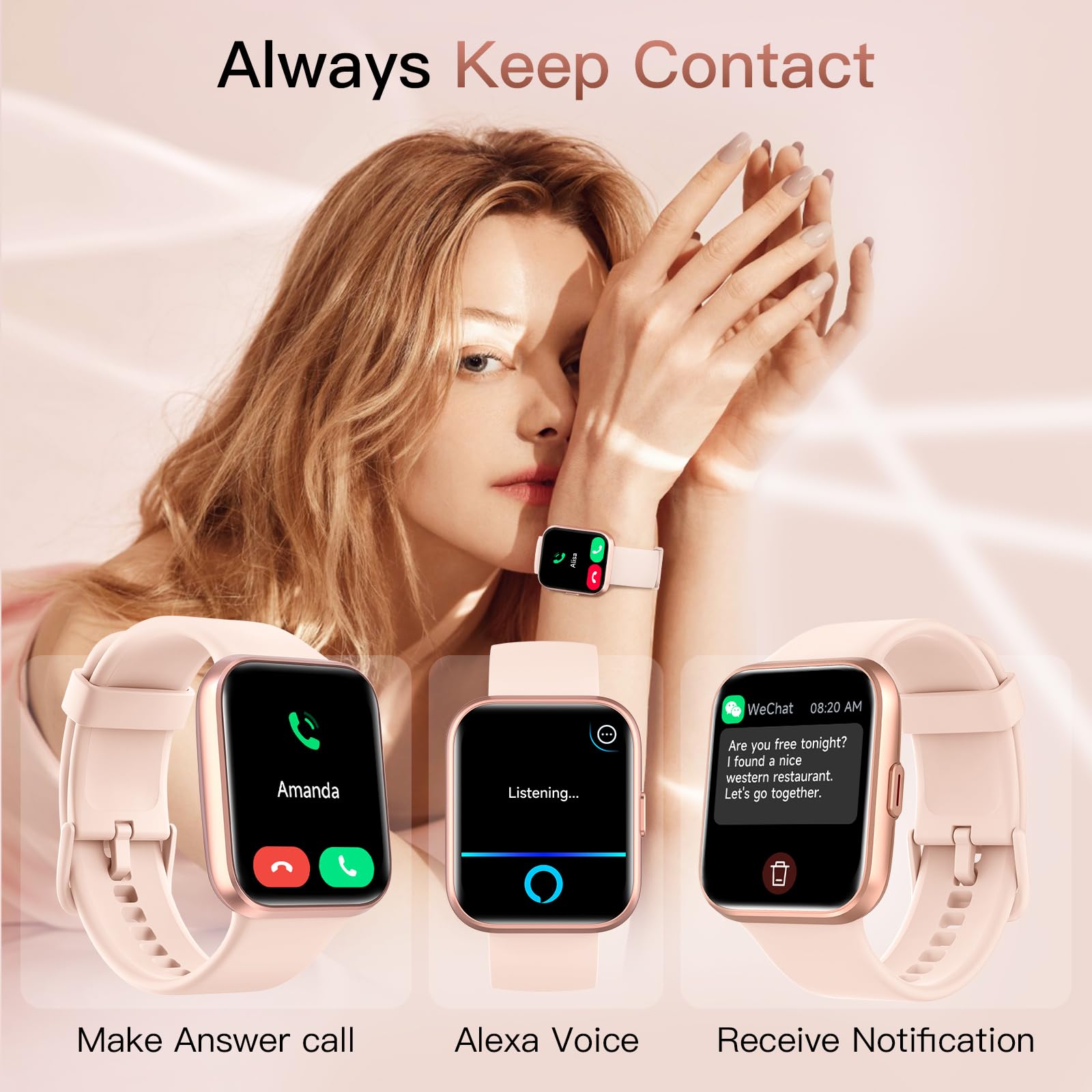 Smart Watch for Women(Answer/Calls) Fitness Tracher Smart Watch for Android