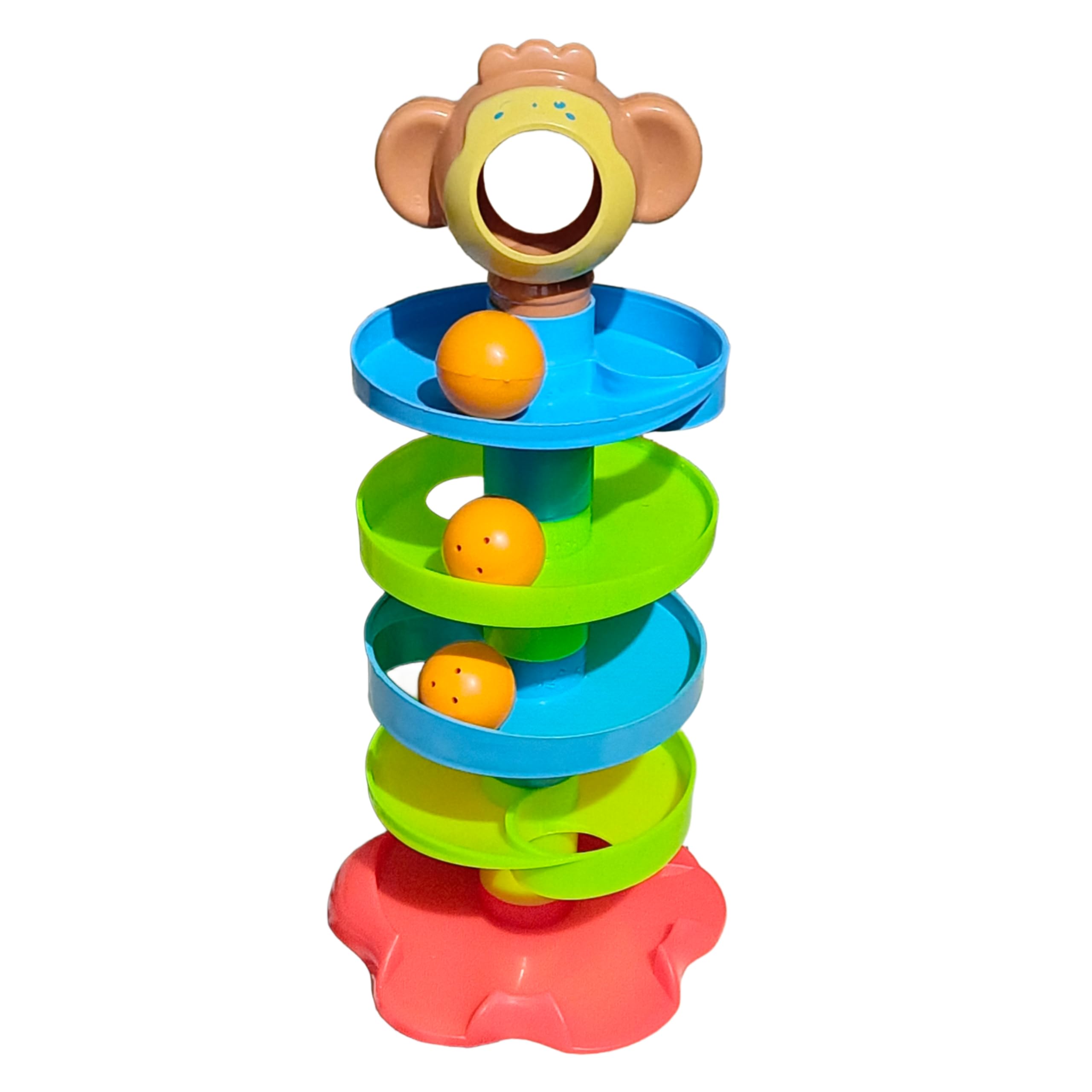 Little Players Roll Ball Tower, Monkey Theme Ball Drop Toy with Multi-Color Ramps, Auditory Training, 3+ Years-image-19
