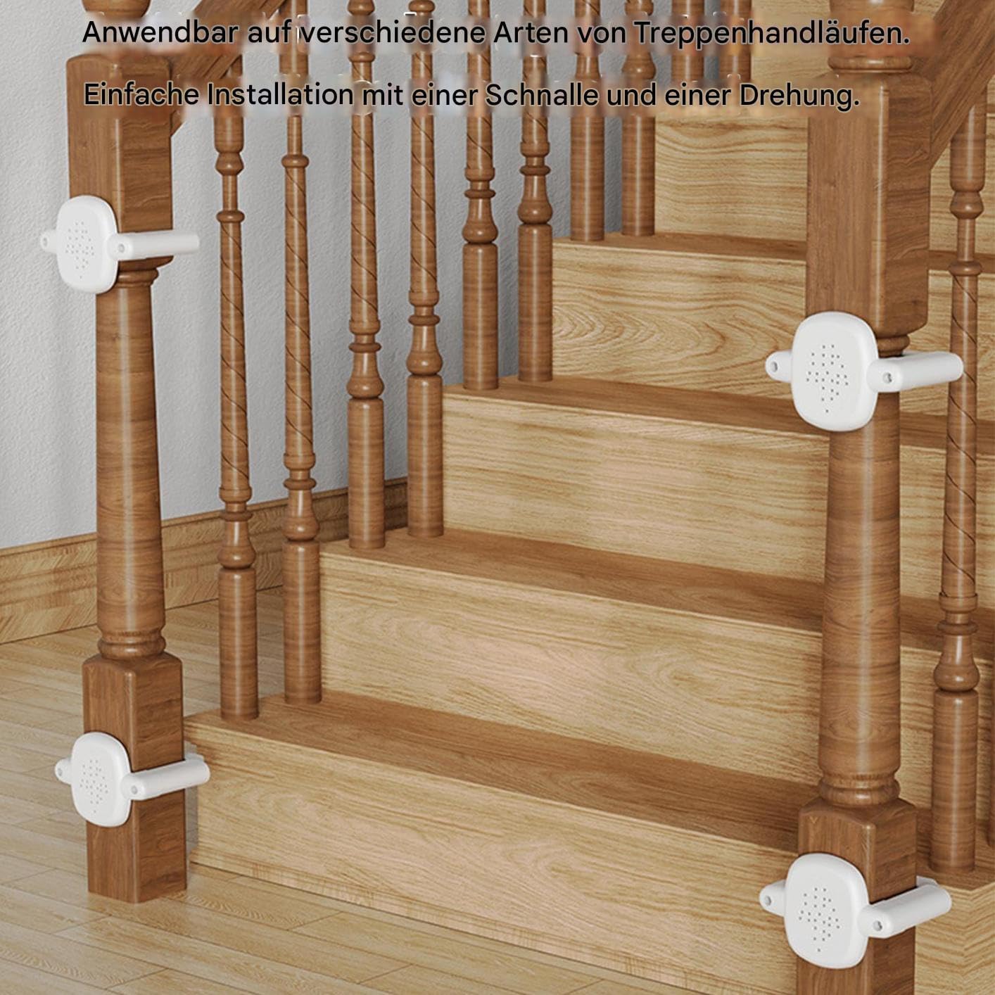 Kit de protección de barandilla de escalera de seguridad para niños, 2 piezas ajustables para escaleras, seguridad en el hogar para niños pequeños, fácil instalación, solución de seguridad