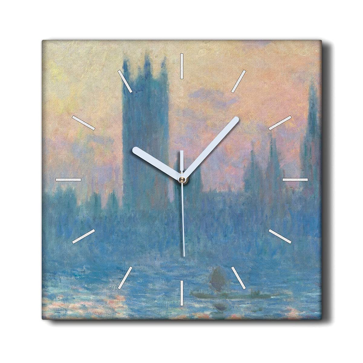 Horloge Murale sans Bruit pour Salon Résoudre le Tic-Tac Décoration Toile Monet 30x30