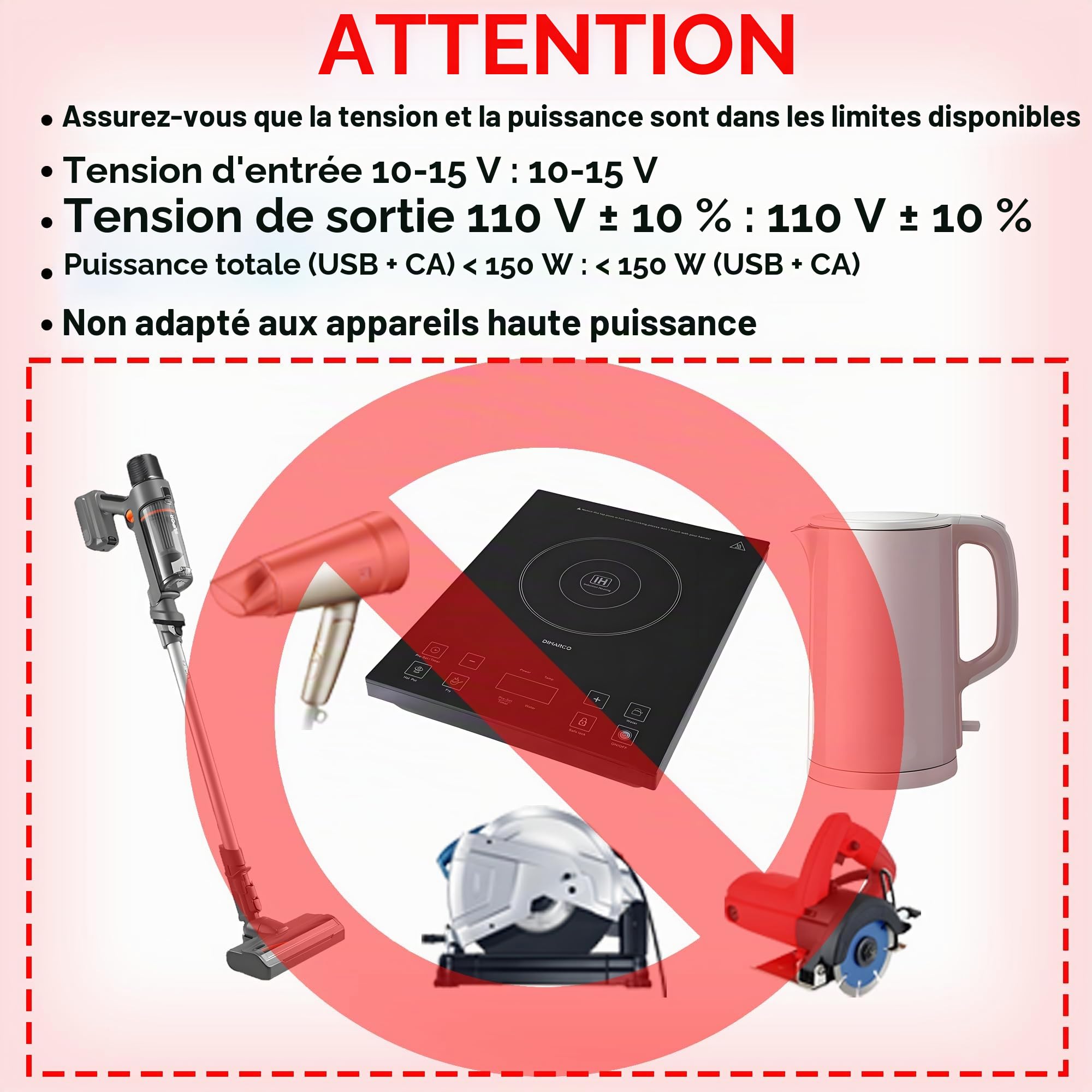 300W (crête) Prise Allume Cigare Convertisseur 12V 220V,transformateur 12v 220v de Tension 1 USB Power Inverter DC 12V AC 230V, Onduleur Electrique 150W
