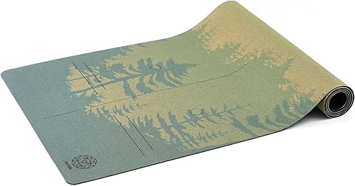 Miniatura 6 de Esterilla de yoga de corcho con base de goma natural, tamaño extra, grosor y soporte, excelente cojín y agarre, antideslizante, no tóxico,