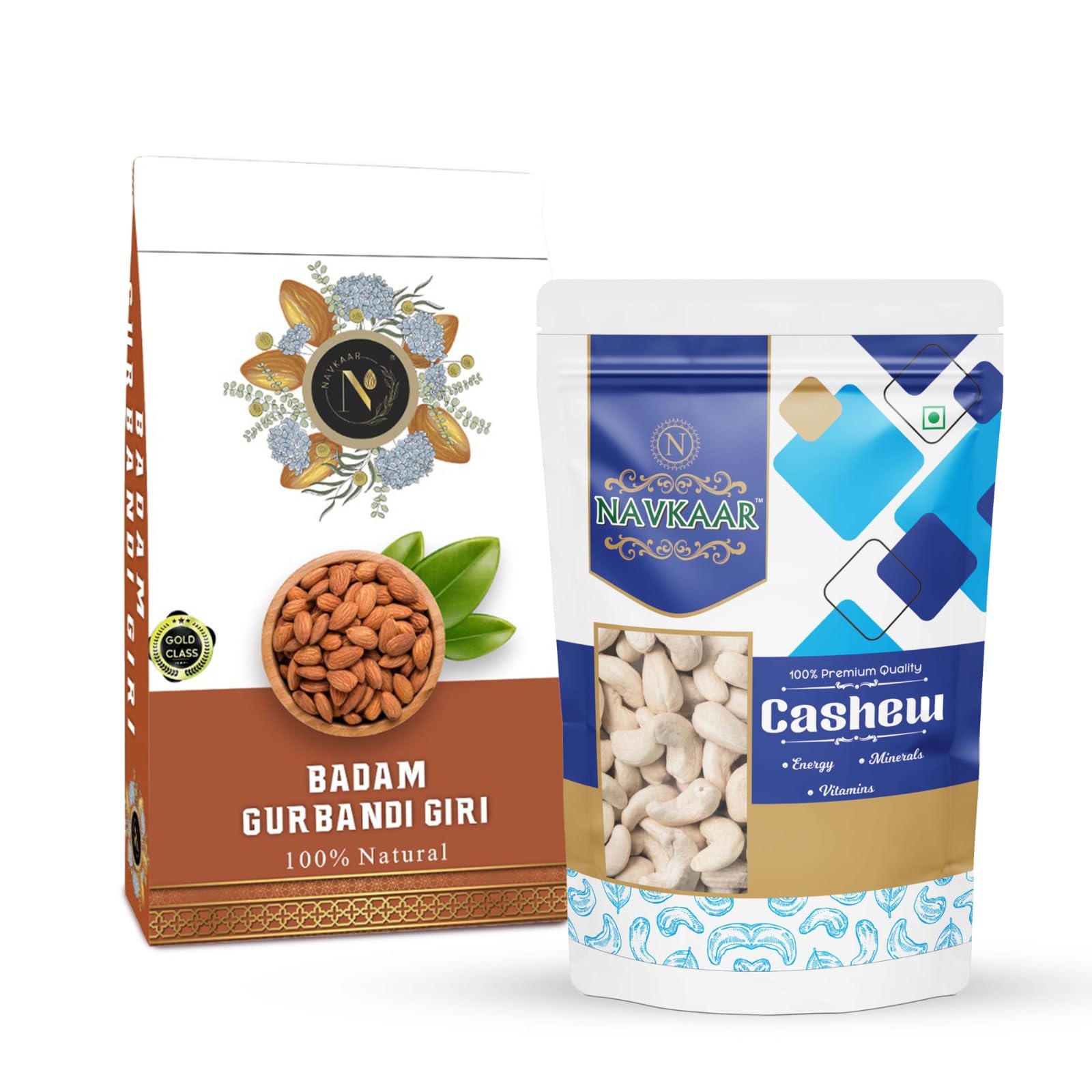 Navkaar Daily Needs Nuts & Dry Fruits Combo Pack 500gm (250g X 2) Gurbandi Almond, Cashew | Badam Kaju Combo Pack - Rich in Protein, Fiber & Essential Nutrients | Healthy Morning & Evening Snacks (B0D3DL4L7V) Amazon Price History, Amazon Price Tracker