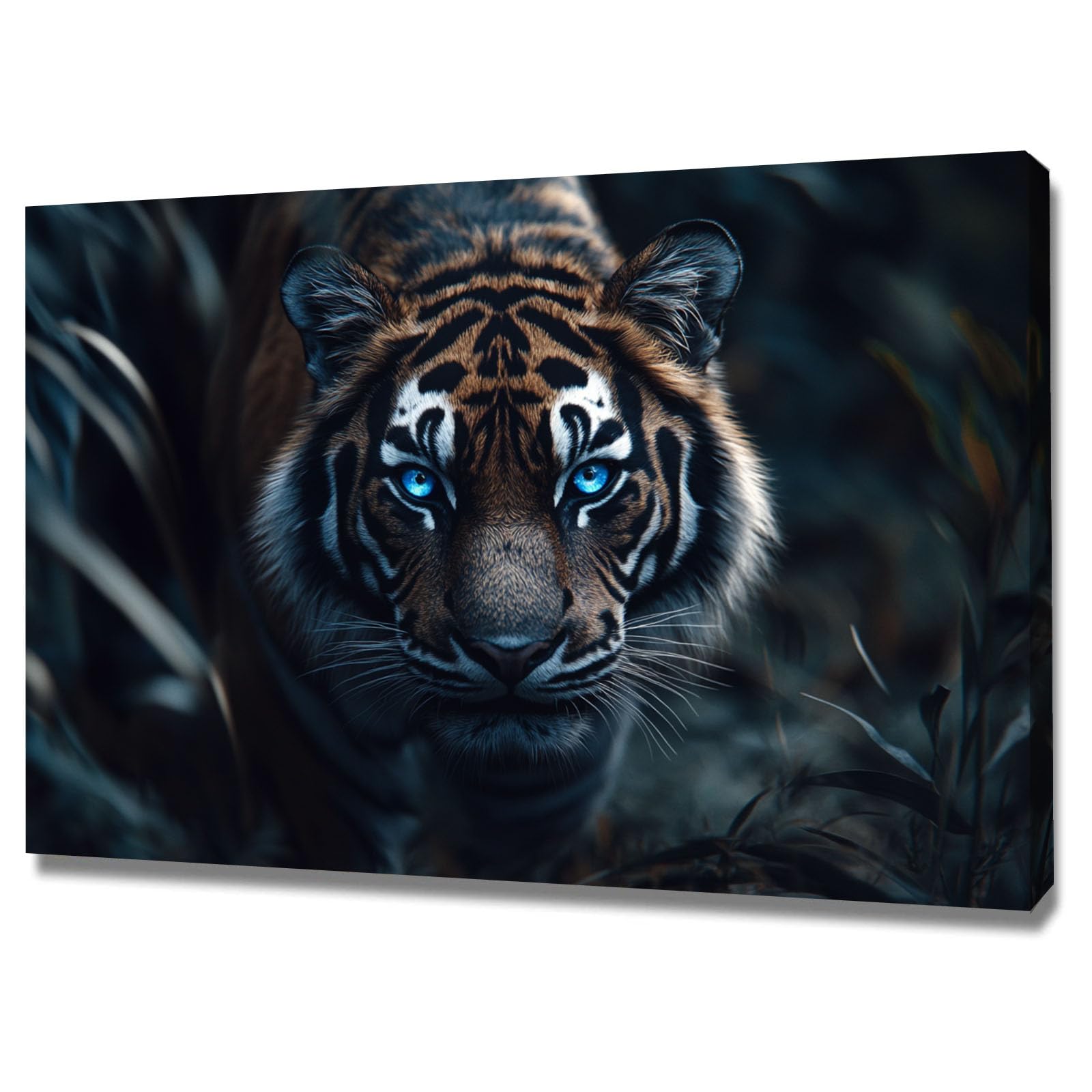DMZPKZB Arte de pared con pintura abstracta de animales sobre lienzo Tigre Cuadros para decorar el salón, baño, dormitorio, oficina,corredor（Negro-80x120cm Enmarcado