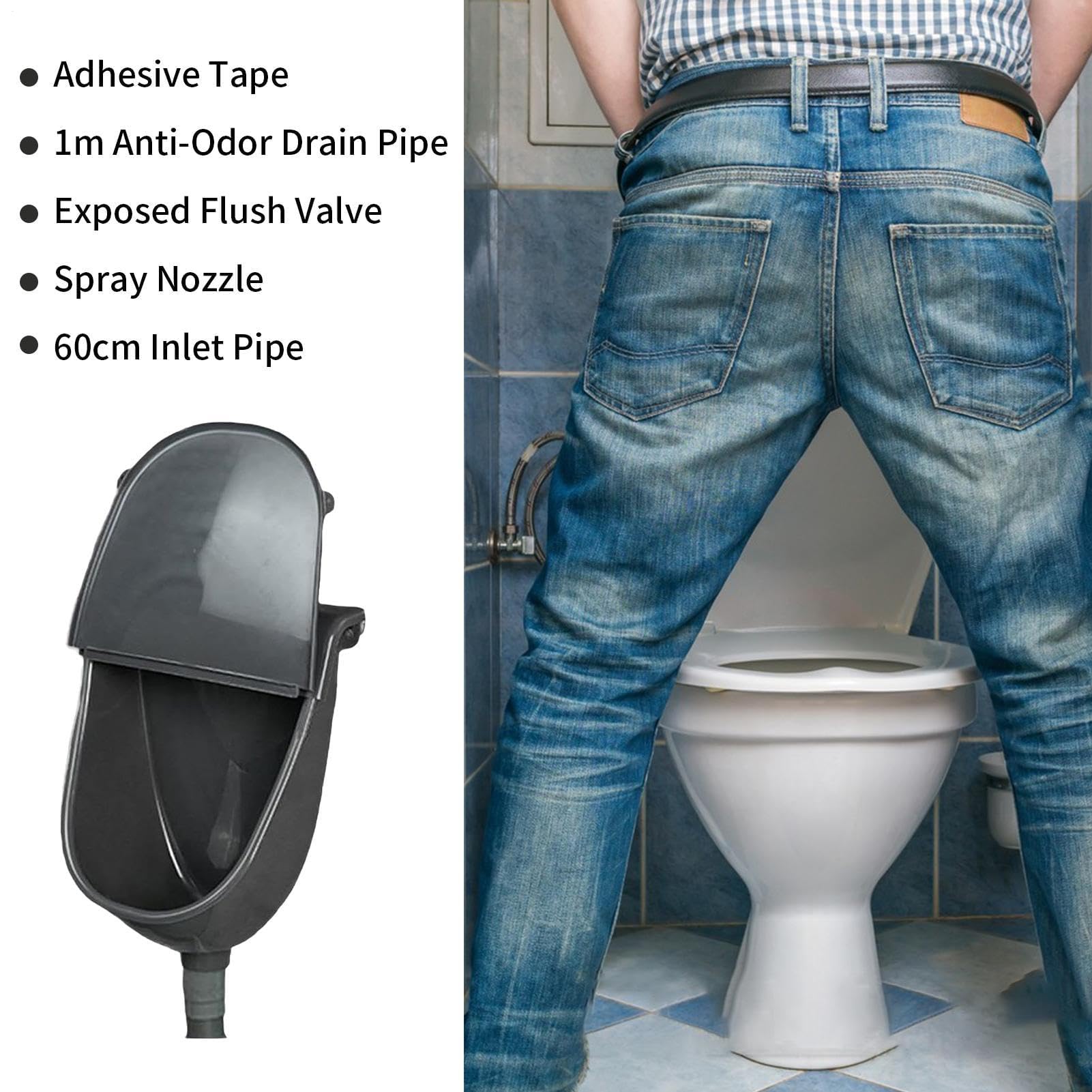Orinatoio da parete – Moderno apparecchio da bagno in ceramica per case, hotel e uffici, design facile da pulire per l'igiene quotidiana e l'uso pratico del bagno