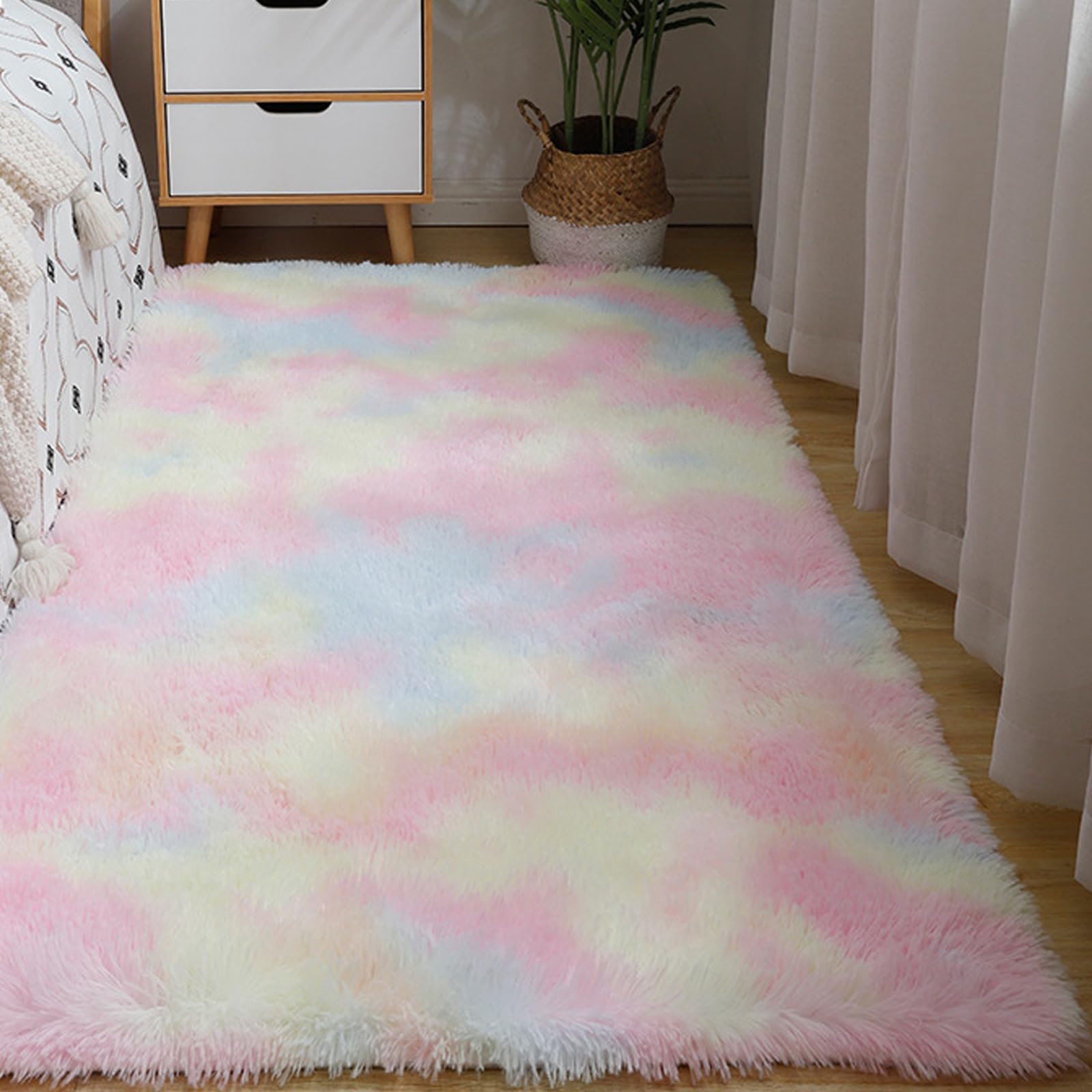 Rug, Soft Fluffy Carpets for Living Room, 1.5X2.4M, Large Grass Carpet(C,4ft*6ft)