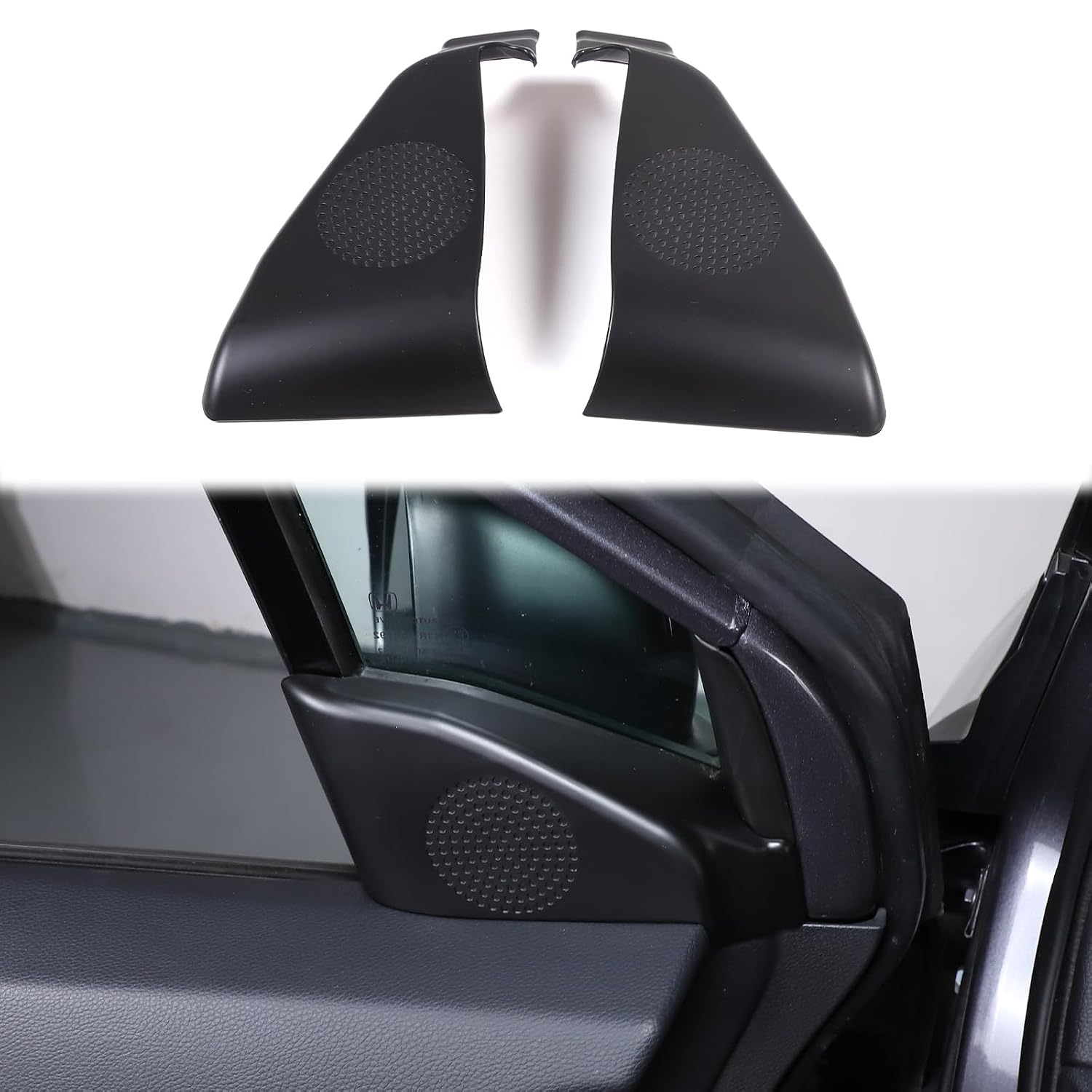 Door A-Pillar Speaker Panel Cover Trim Compatible with Honda Pilot 2015-2022,Car ABS Front Door Speaker A-Pillar Cover Trim Interior Accessories (Matt Black)