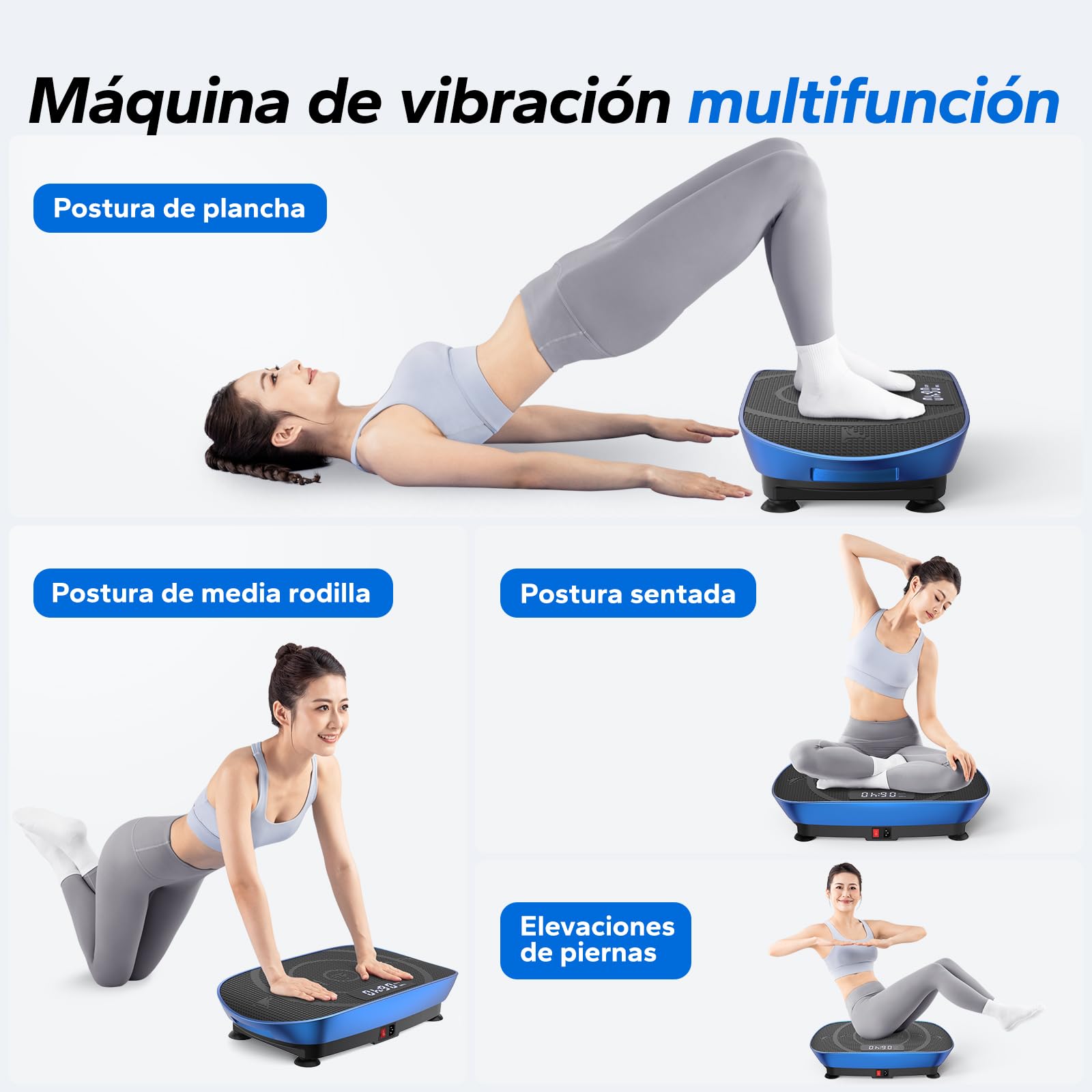 MERACH Plataforma Vibratoria, Potente Plataforma Vibración Muscular para Musculación y Moldeado, Control Automático de Velocidad, Altavoz Bluetooth Incorporado