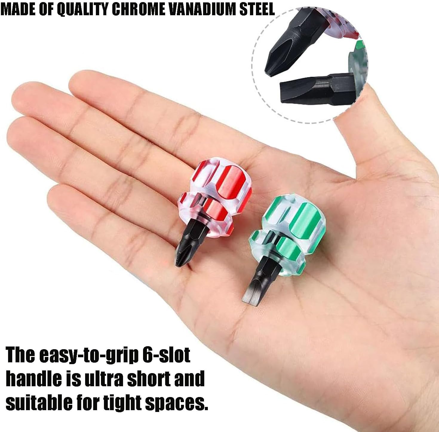 6 Pcs Sewing Machine Screwdriver Ultra Short Screwdriver Tool, Mini Stubby Sewing Machine Repair Screwdriver Ultra Short Flat Head