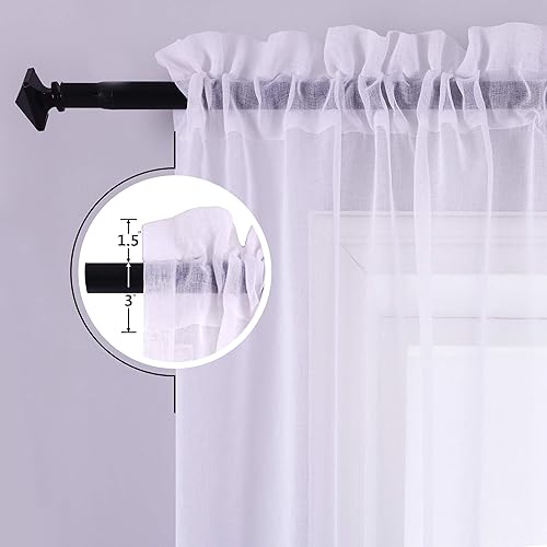 Miniatura 8 de Koufall - Cortinas de lino sintético