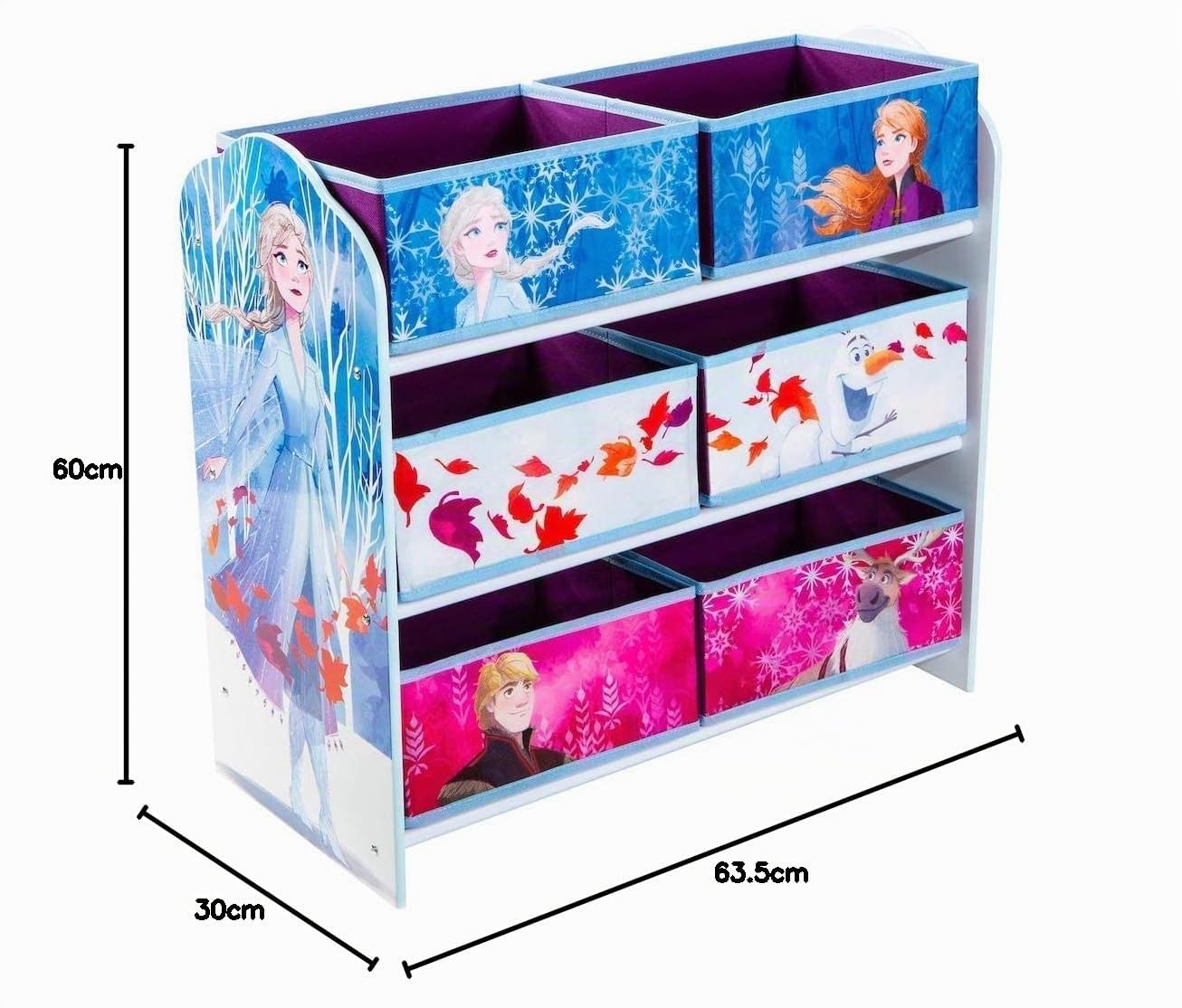 La Reine des Neiges - Étagère de Rangement pour Jouets avec 6 caisses pour Enfants 471FZO
