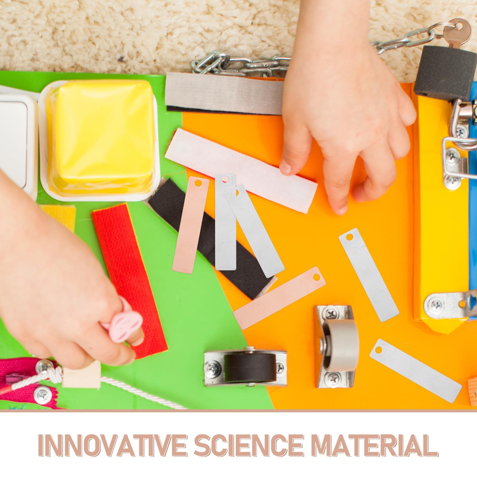 FRCOLOR 20 Piezas de Tiras de Cobre y Zinc para Experimentos Científicos y Educativos en Laboratorio, Material de Electrodos para Baterías y Proyectos Escolares
