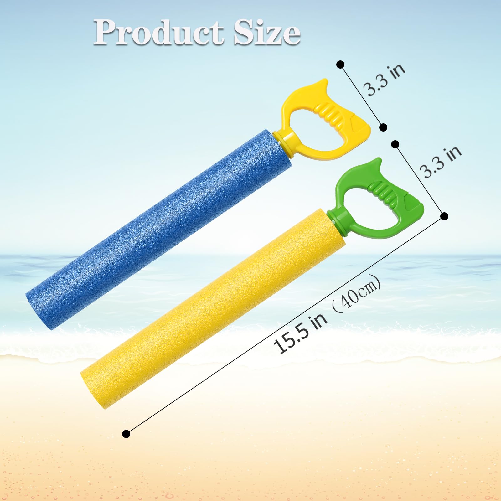 4-Pack Water Blaster Soaker Guns Set,15'' Water Guns with Plastic Handle Outdoor Swimming Pool Beach Summer Fun Party Games