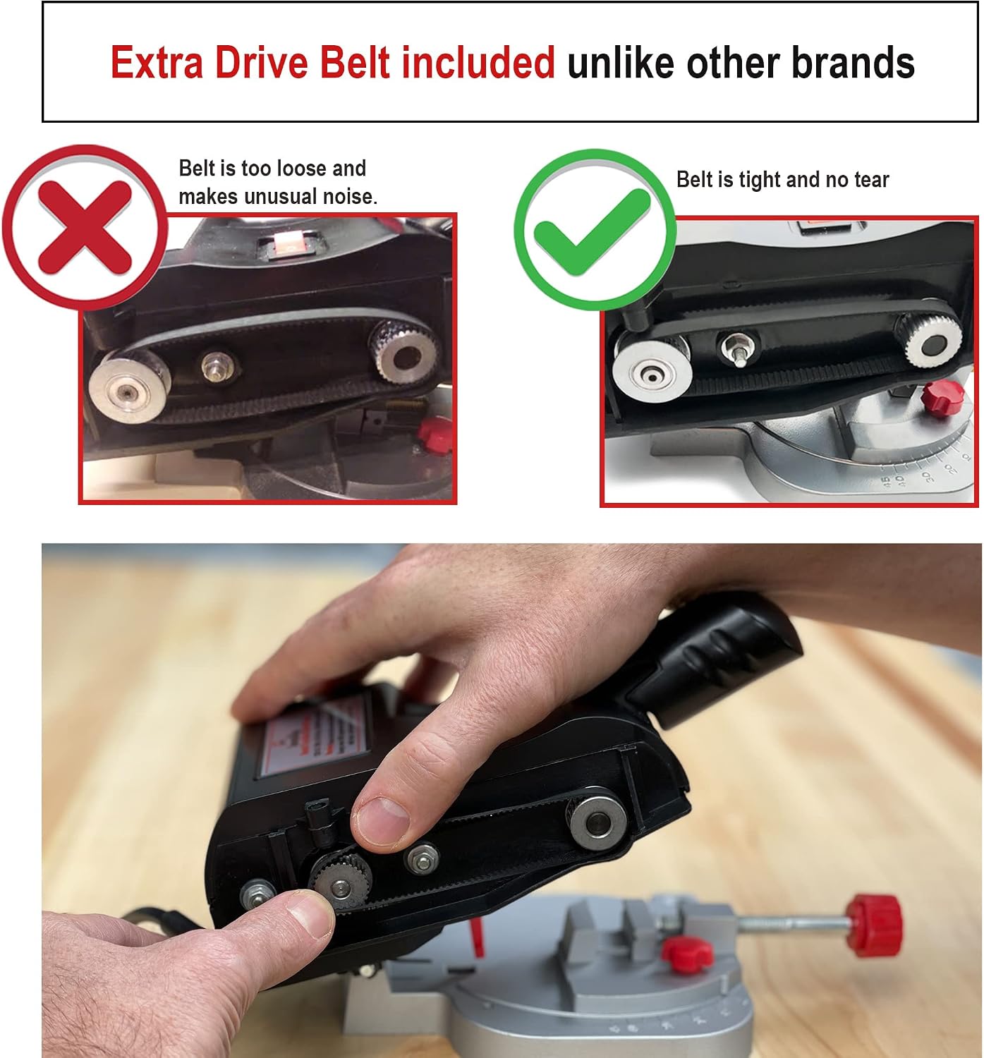 JOUNJIP Mini Chop Saw - Customer Favorite Pack - Extra 3 HSS Blades and 2 Belts - for Hobby Miniature Model Making, Carbon Arrow Shafts, Zinc Stained Glass Came, 223/5.56 Brass
