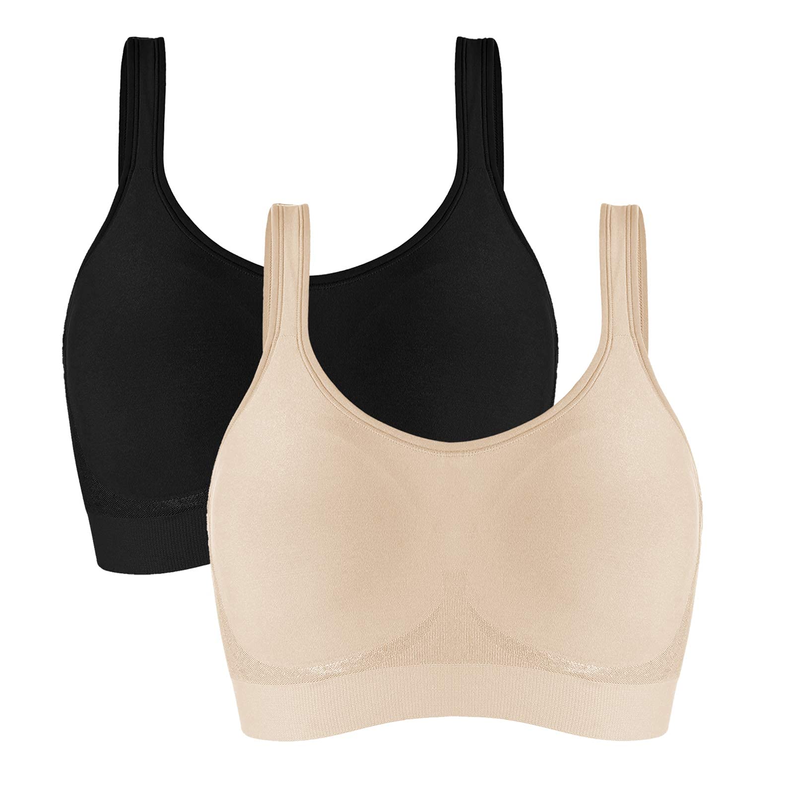 Vertvie Reggiseno Sportivo Donna 1/2/3 Set Basic Senza Ferretto Senza Cuciture Imbottite Yoga Running Reggiseno Top