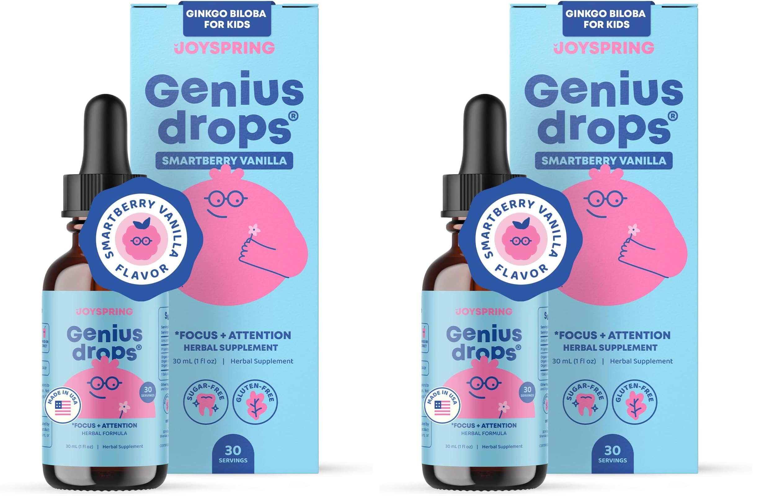 JoySpring Genius Kids Focus Drops, SmartBerry Vanilla, 30 Servings — Amazon image 12