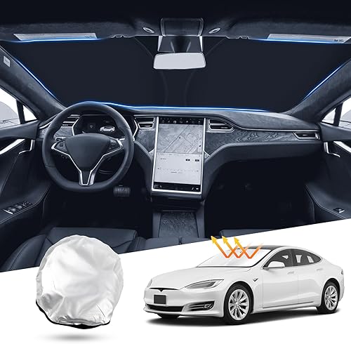 Miniatura 63 de T TGBROS Parasol para ventana de ajuste personalizado para Chevrolet Chevy Trailblazer 2021-2023 2024, accesorios para parabrisas y ventanas