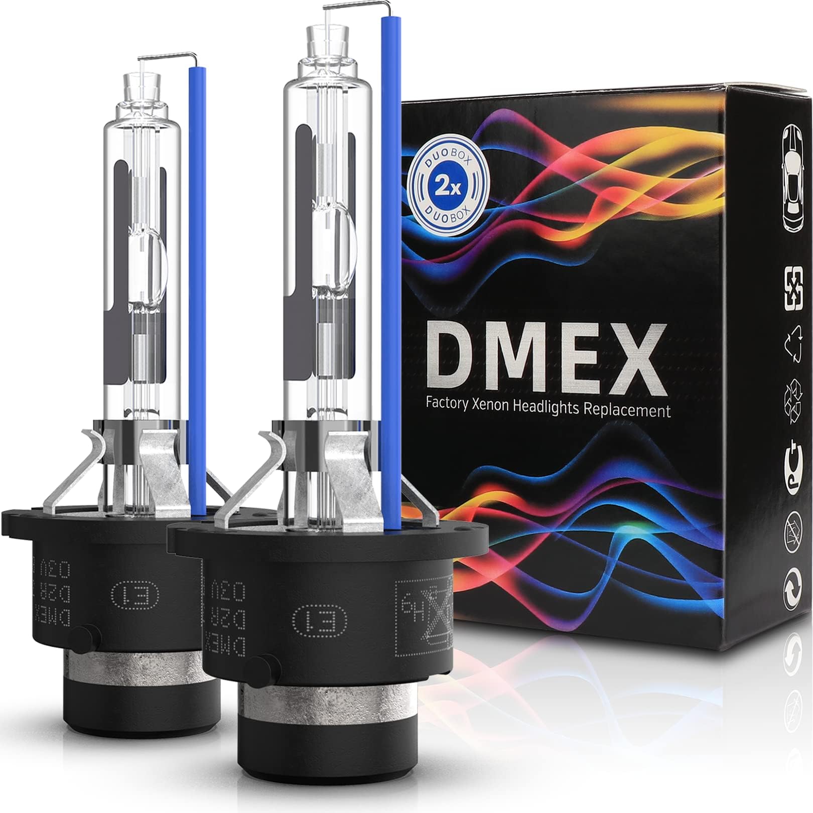 DMEX D2R 35W 6000K Cold White Xenon HID Headlight Bulbs 85126UB 66250 85126WX Replacement - 2pcs(NOT fit Halogen Headlight Bulb)