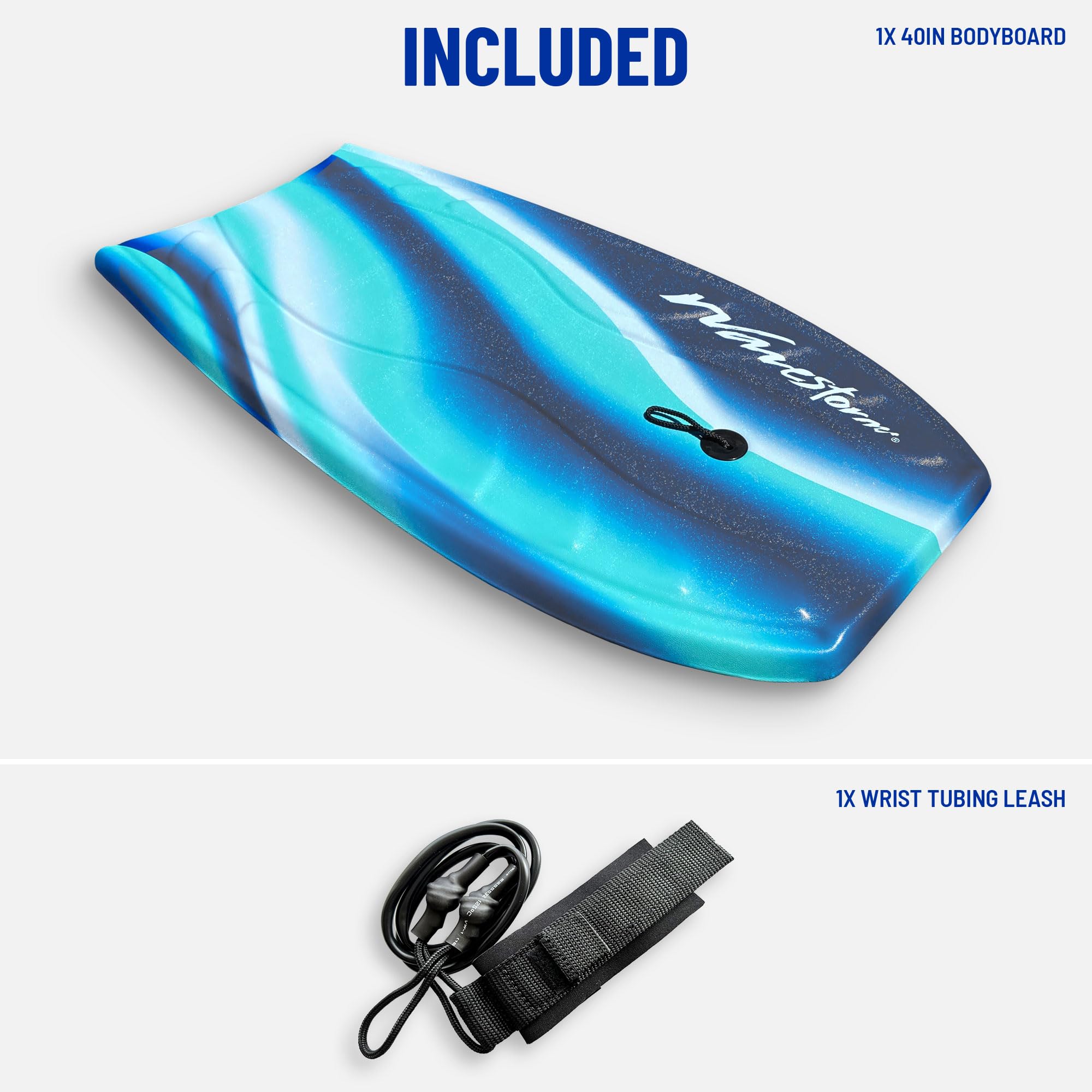 Wavestorm Bodyboard de Espuma de 40 Pulgadas | Bodyboards recreativos para Principiantes en Todos los Niveles de Surf | Cubierta contorneada y Fondo de Canal | para Lake Pool Beach