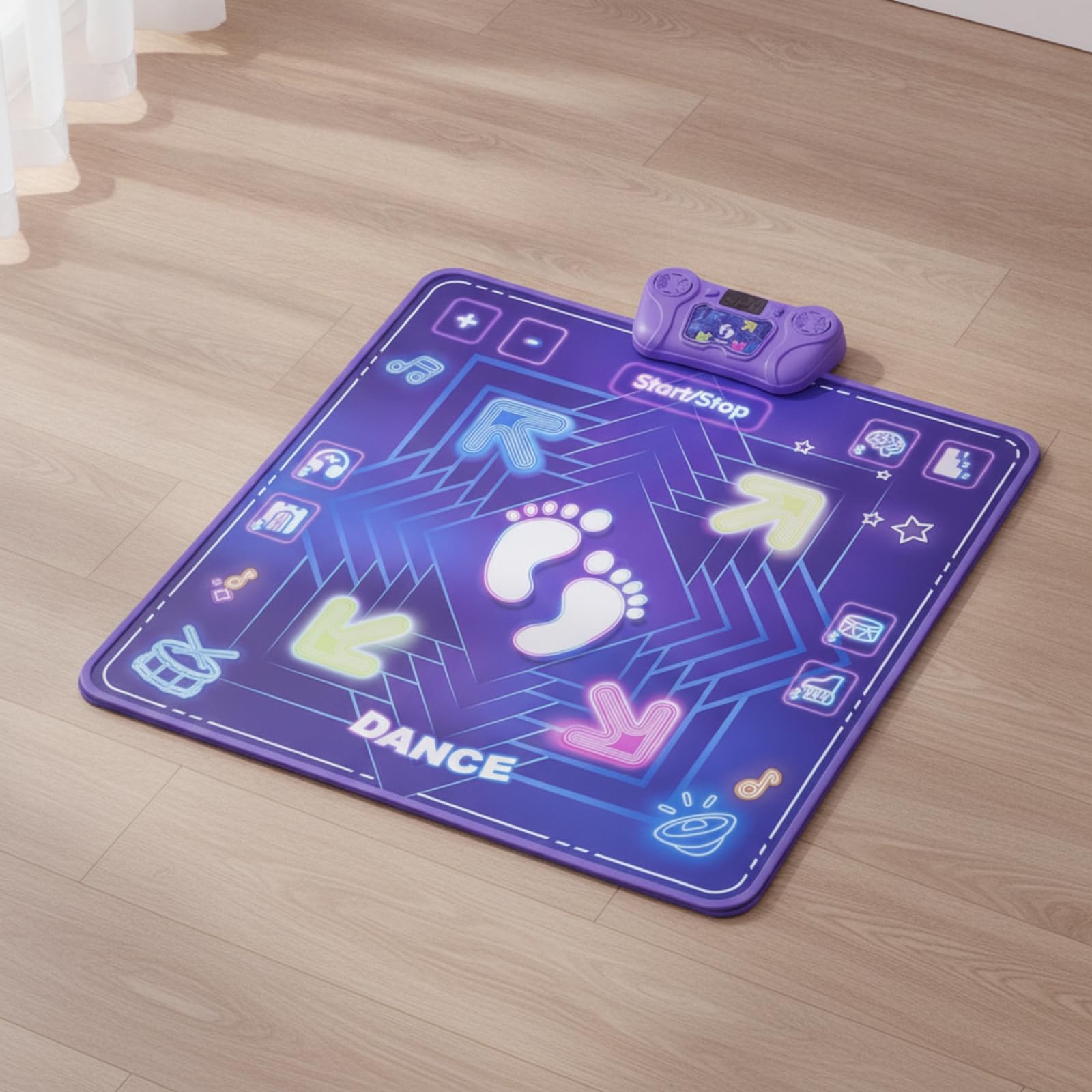Tappeto Interattivo per Danza Luminoso | Difficoltà Regolabile, Tappeto da Gioco Le con, Compatto, Giocattolo, per Giochi, Spazi Familiari