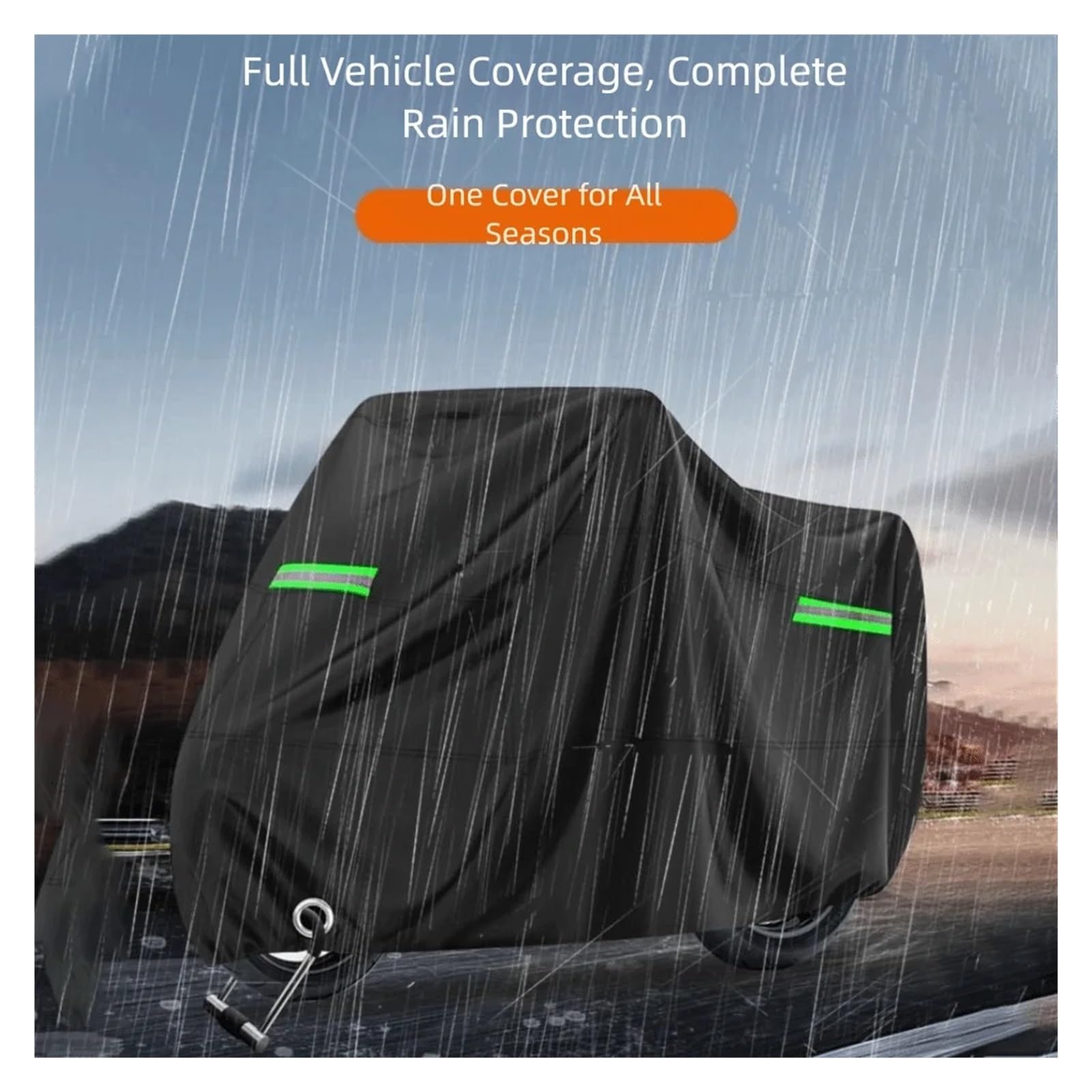 Motorradgarage Winterfest Für wasserdichte Motorradabdeckung Praktischer Staubdichter Roller Sonnengeschützter Regen Mit 2 Reflektierenden Streifen