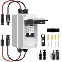 Vista 12 de Interruptor de desconexión de panel solar 63Amp DC AC Interruptor de circuito en miniatura 500V 2 polos con conector PV y caja IP65 a prueba de UV