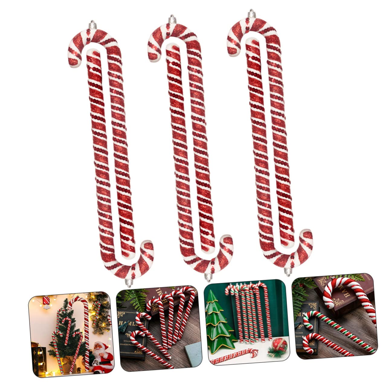 Cabilock 12 STK Weihnachtsbaum-Anhänger Zuckerstangen Weihnachten weihnachtsbaumdeko Tannenbaum Dekoration Christbaumschmuck Weihnachtsdekorationen Weihnachtsdekore Weihnachtszuckerstange
