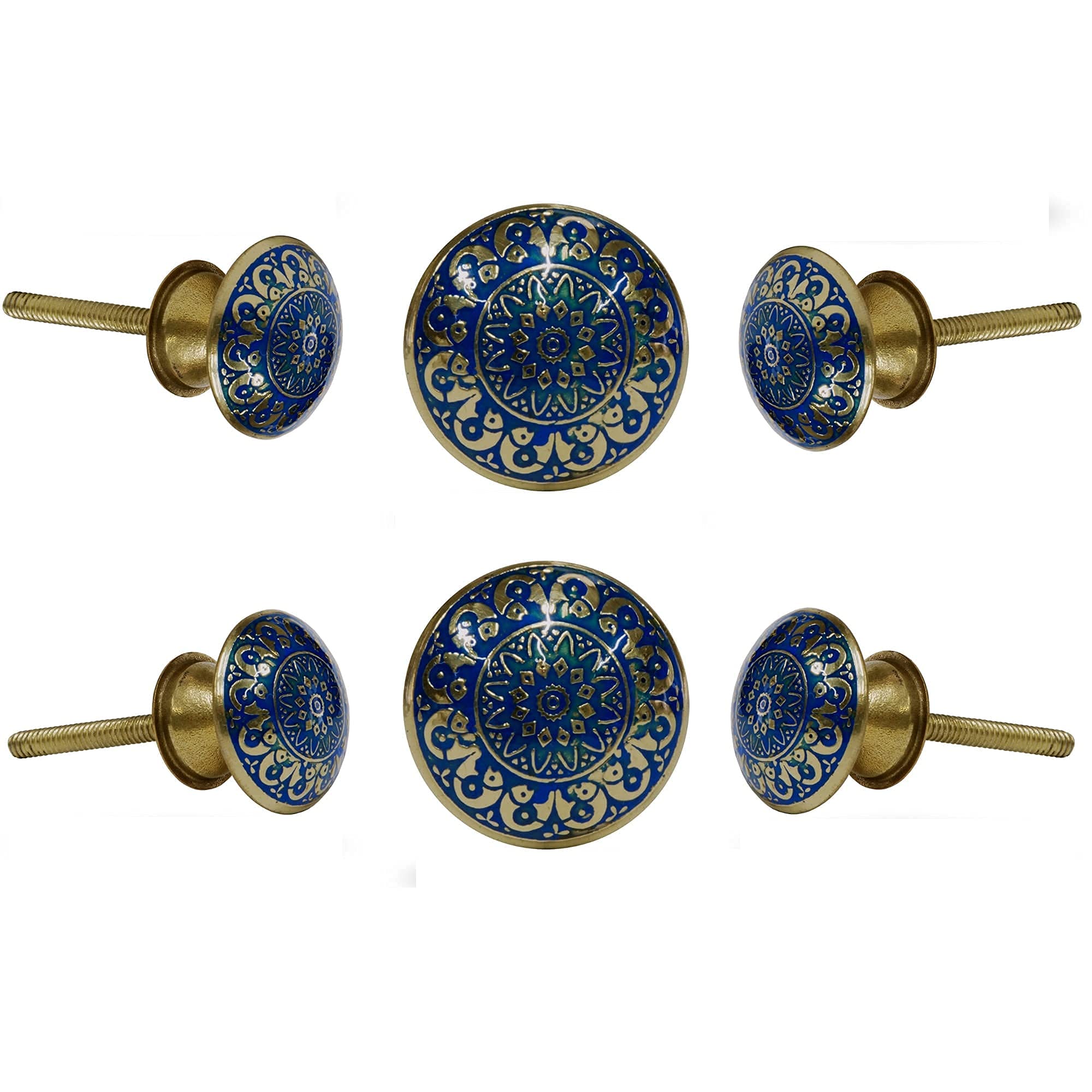 TRINCA-FERROSet of 6 France Metal Etch Knob Kitchen Cabinet Cupboard Door Dresser Wardrobe and Drawer Pull for Bahtroom | Bedroom | Office | Kitchen