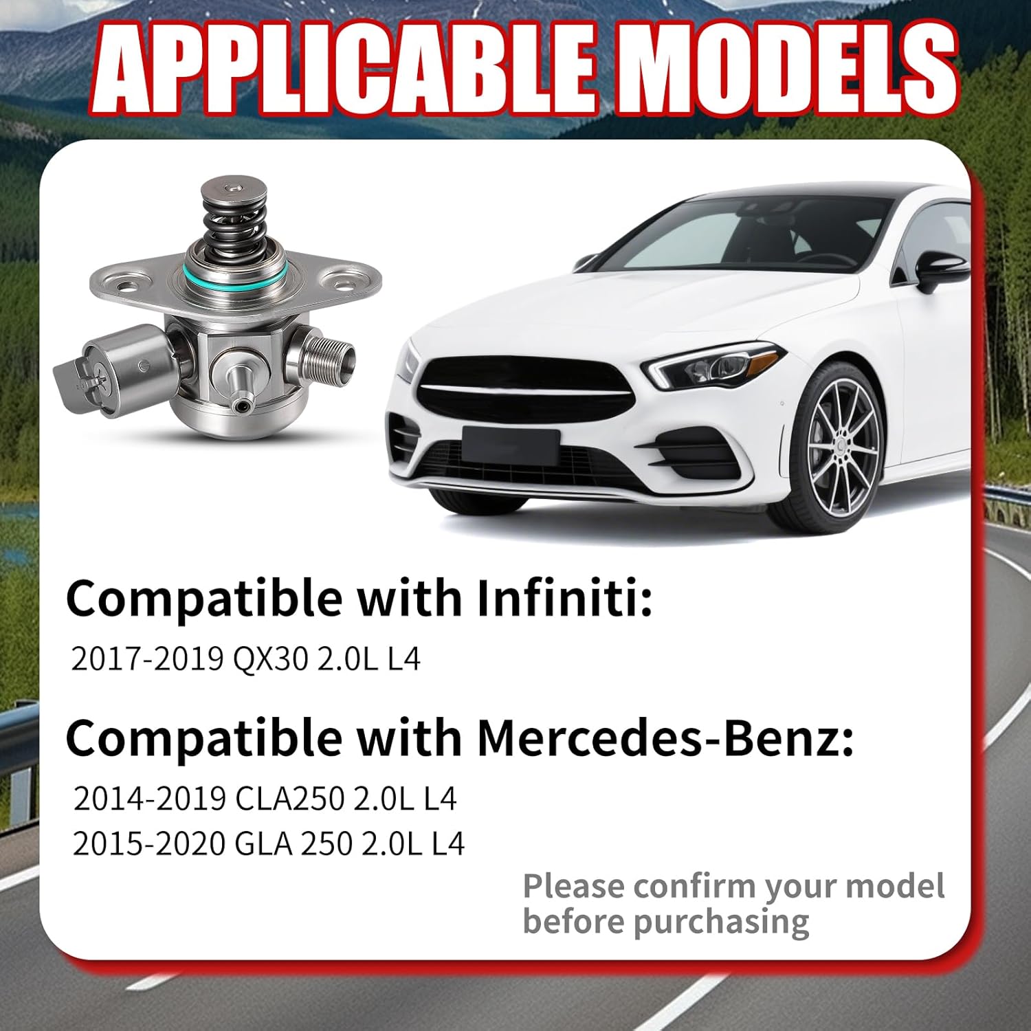 2700700501 High Pressure Fuel Pump Compatible with Mercedes-Benz CLA25 2014-2019 GLA250 2015-2020 INFINITI QX30 2017-2019 Replace# HM10088 GDP723 0261520238