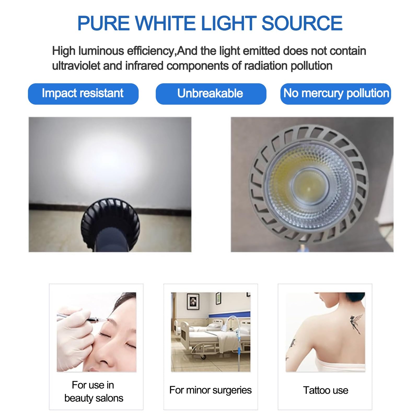 Luce for Esame Medico Dentale A Led, Luce Chirurgica Rimovibile A Pavimento, Luce for Esame Medico Regolabile In Altezza Con Base In Acciaio Inox A Rulli for Ambulatorio, Salone Di Bellezza