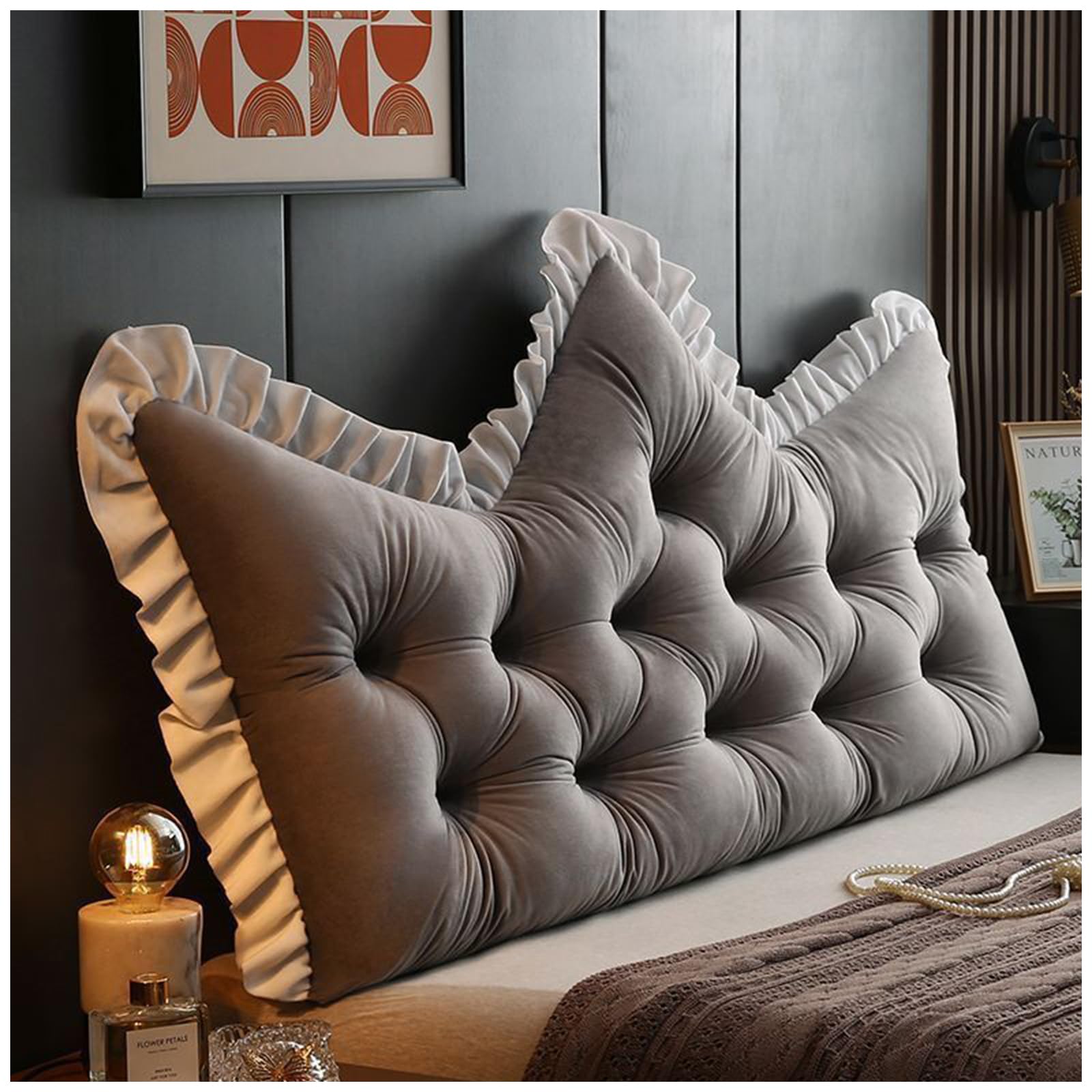 9,90 * 55cm,Headboard Large Back Cushion Soft Comfortable Rest Reading Pillow 2 in 1 Backrest and Head Cushion Long Cushion for Couch and Bed