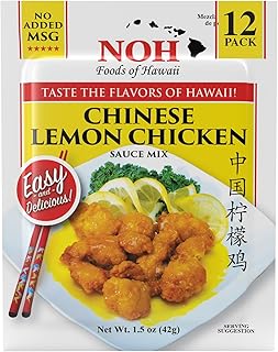 NOH Chinese Lemon Chicken Seasoning Mix, 1.5 oz Packet (Pack of 12) - Easy-to-Use Bold Chinese Lemon Seasoning Powder, Ideal for Restaurant-Style Crispy Lemon Chicken Fry - No Added MSG - Made in USA