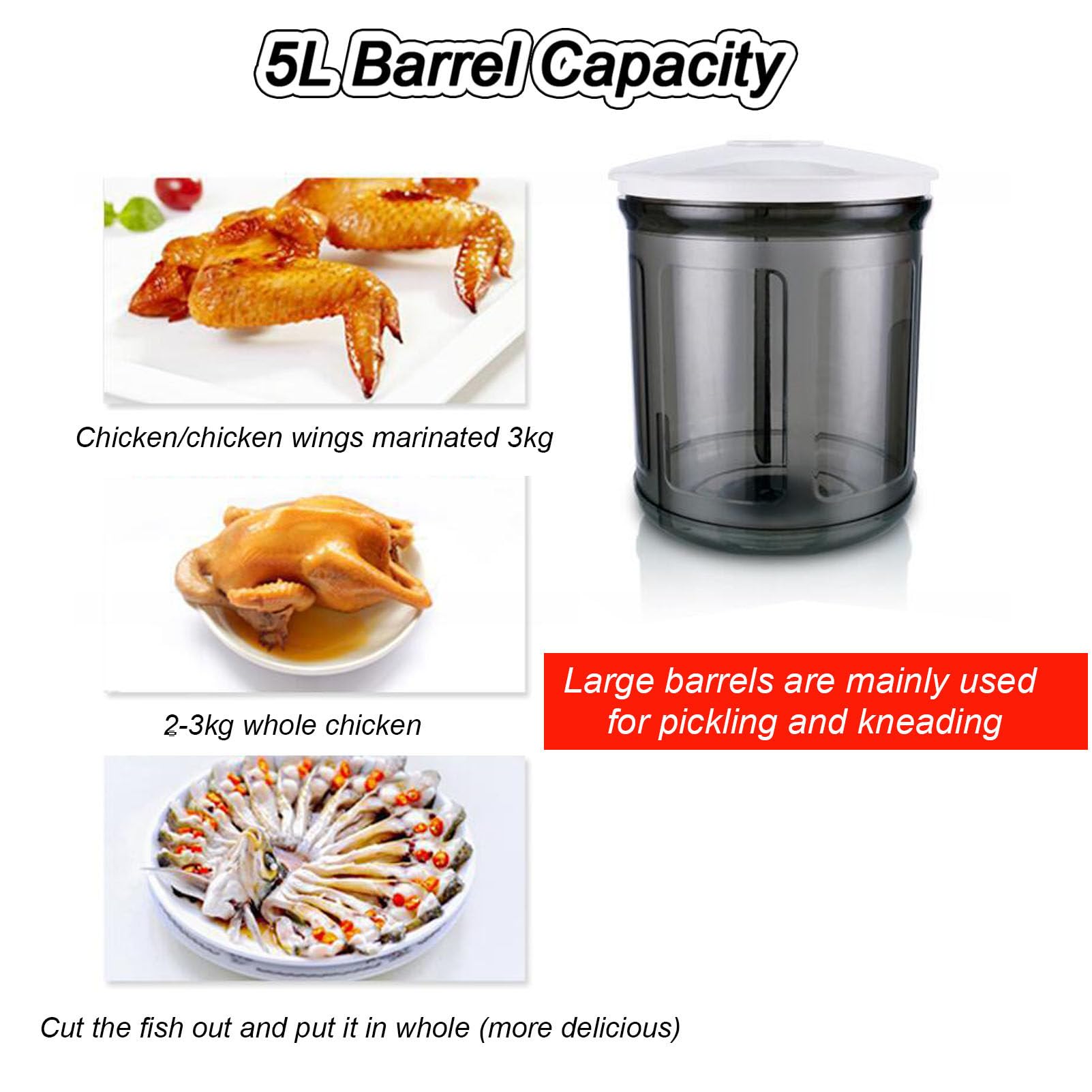Marinador de Vaso de Carne,Máquina de Marinado de Vaso al Vacío Automático,Máquina de Marinado de Vaso al Vacío para Carne y Vegetales