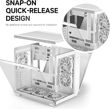 PCCOOLER C3T500 ARGB PC Case Mid Tower Desktop Computer Gaming Superior Case for ATX/M-ATX/ITX with 6 ARGB Case Fans,Column-Free Design,360MM Radiator&400MM GPU Support,Easy Installation (White)