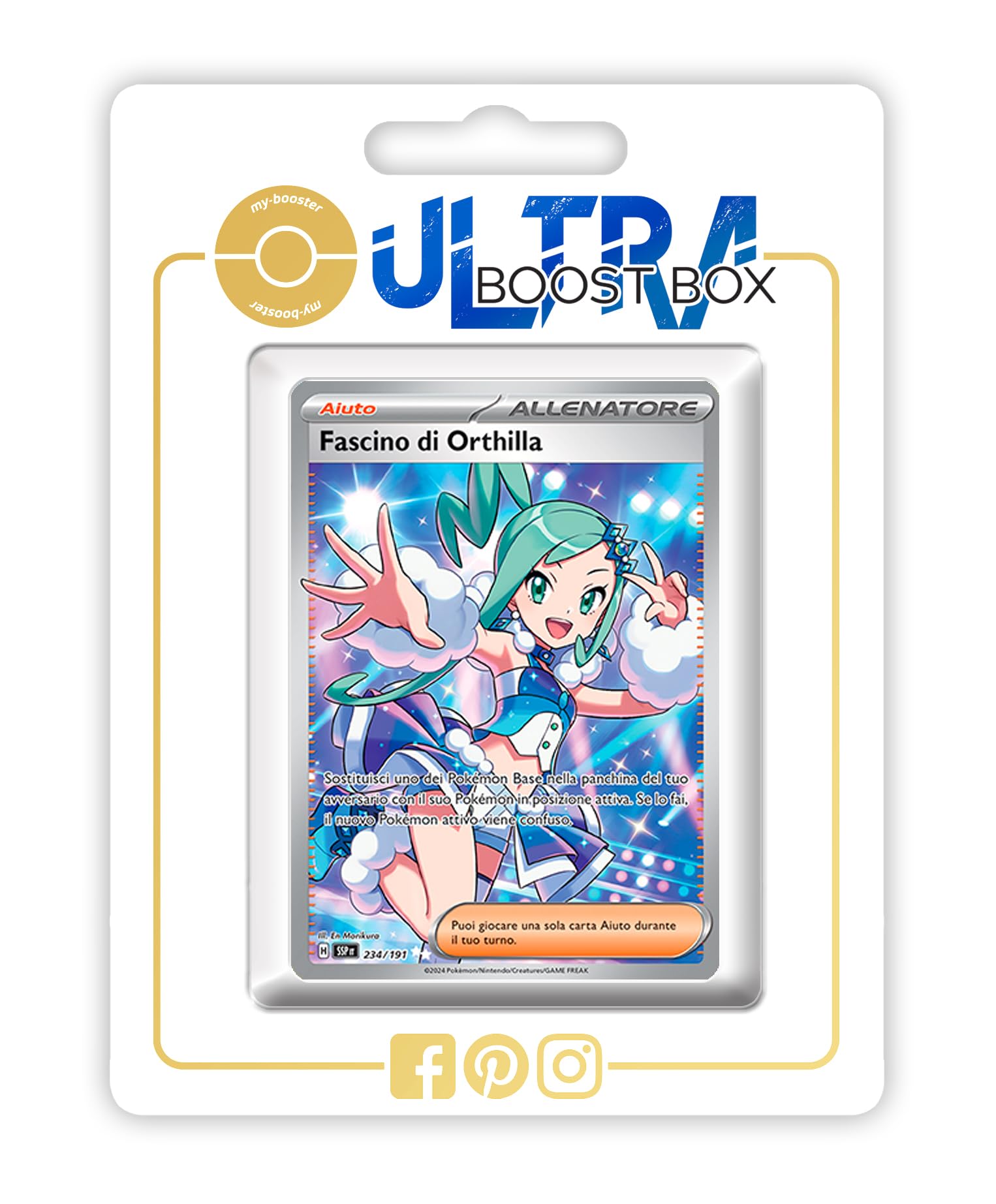 my-booster Fascino di Orthilla 234/191 Allenatore Full Art Secreto X Scarlatto e Violetto 8 - Scintille Folgoranti