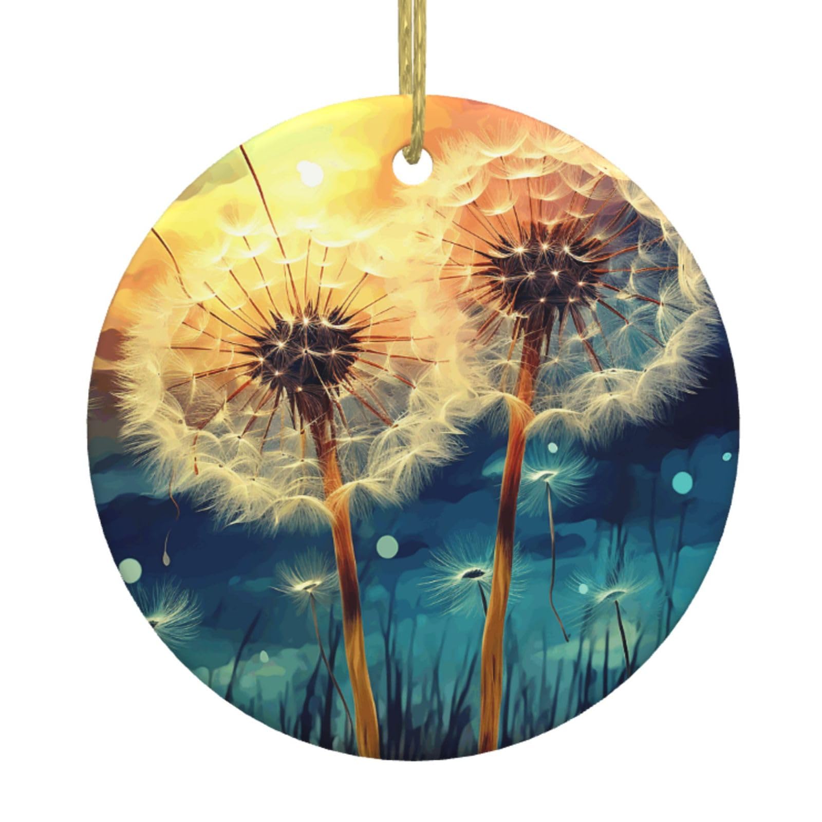 Christmas Ornaments Dandelion Ceramic Ornament Pentagram Hanging Porcelain Ornaments Xmas Tree Hanging Ornament For Christmas Trees Halloween