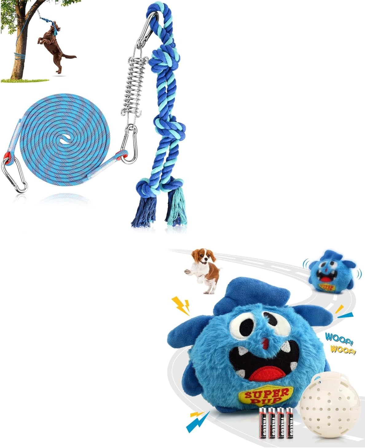 Petbobi Spring Pole Tether Tug of War Toy & Interactive Dog Toys