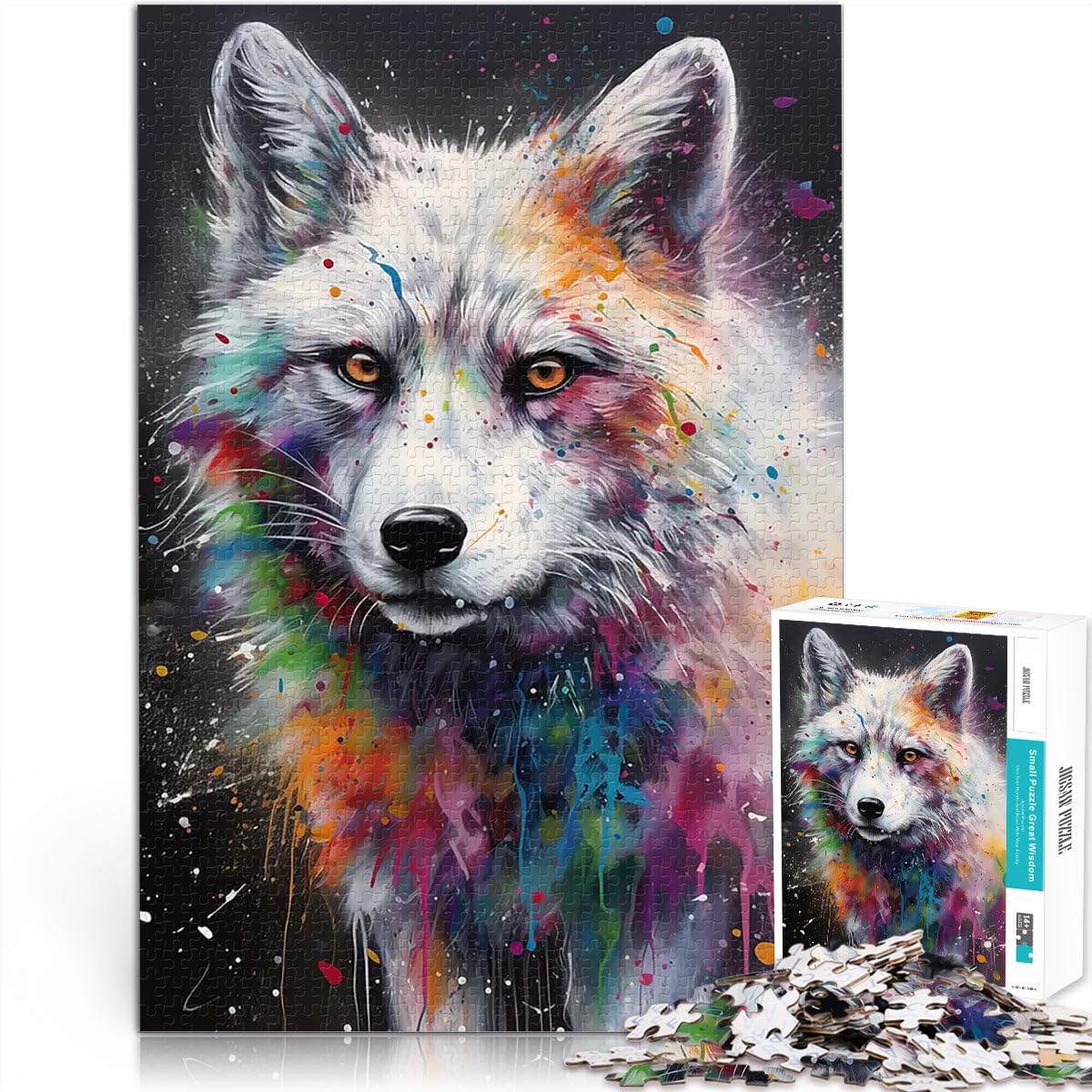 2000 Piece Jigsaw Puzzles for Adults Arctic fox painting Familienspiel für und Tolles Geschenk für Spiele70x100cm — image 1