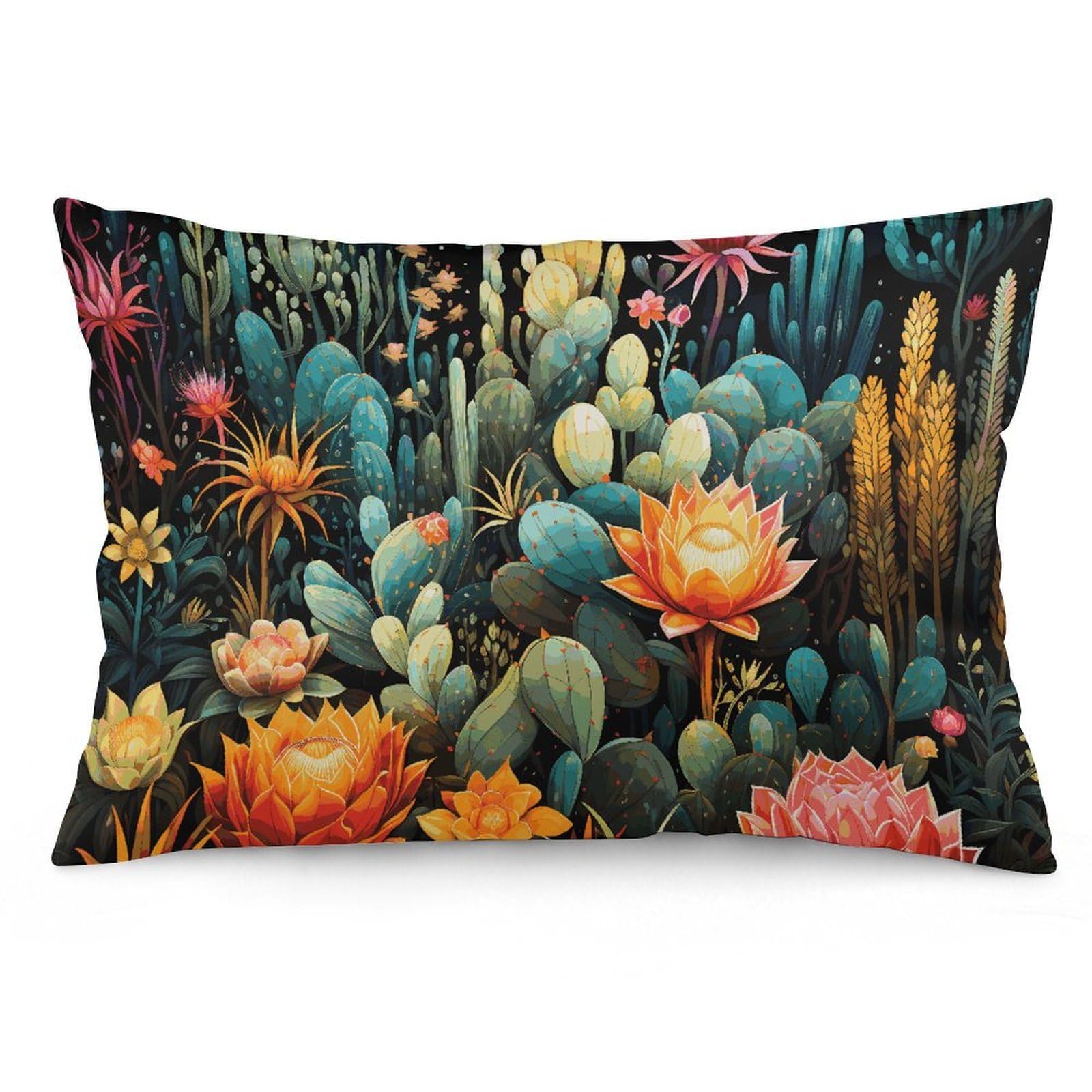 NTVOWPZO 2 Pack Decoration Throw Pillow Covers 16 "x24 Pillowcases Covers Colorful Cactus Pattern Pillowcases Modern Farmhouse Home Decor Sofa Cushions Covers for Couch Bed Living Room