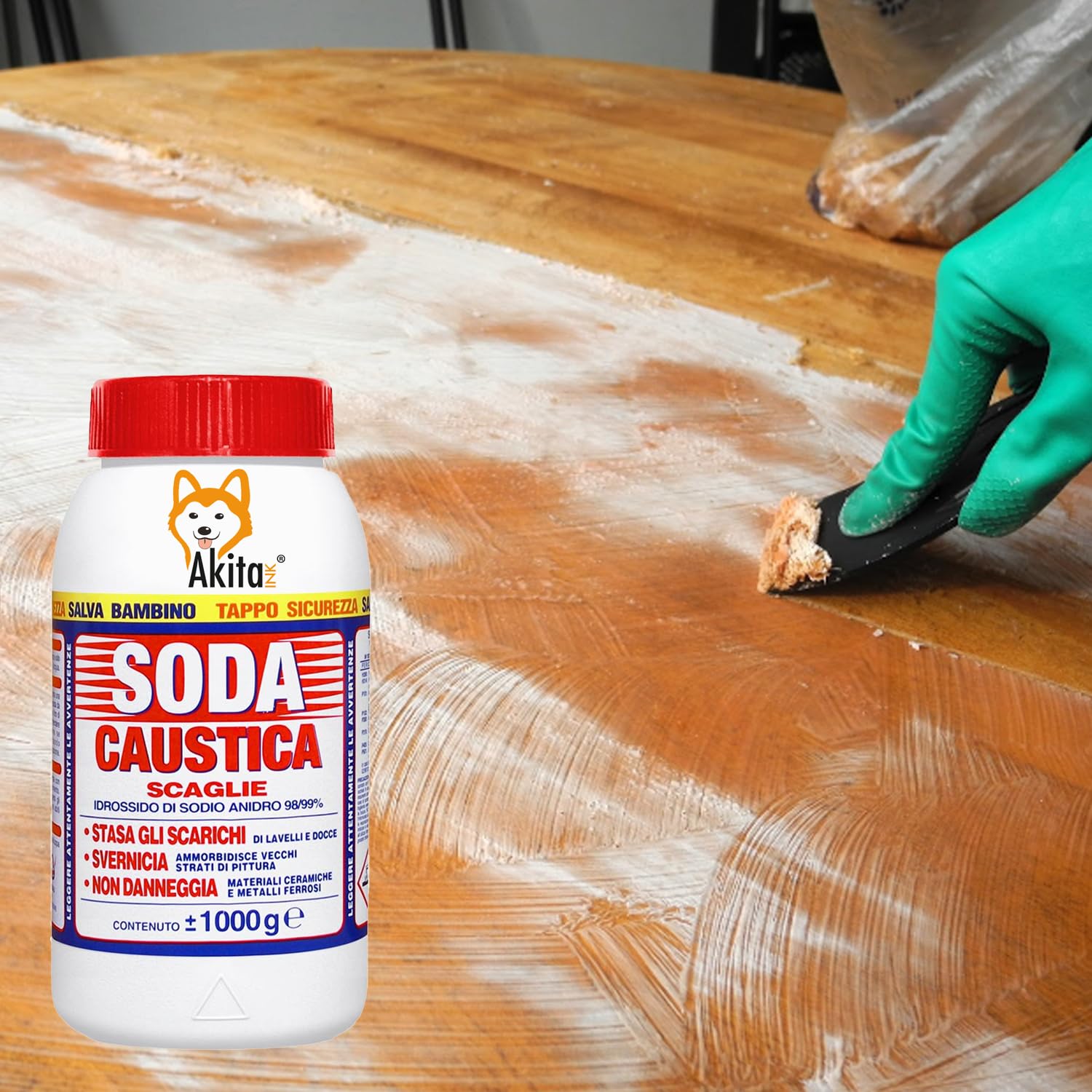 Soda caustica a scaglie uso industriale domestico sverniciatore disincrostante 4 pz