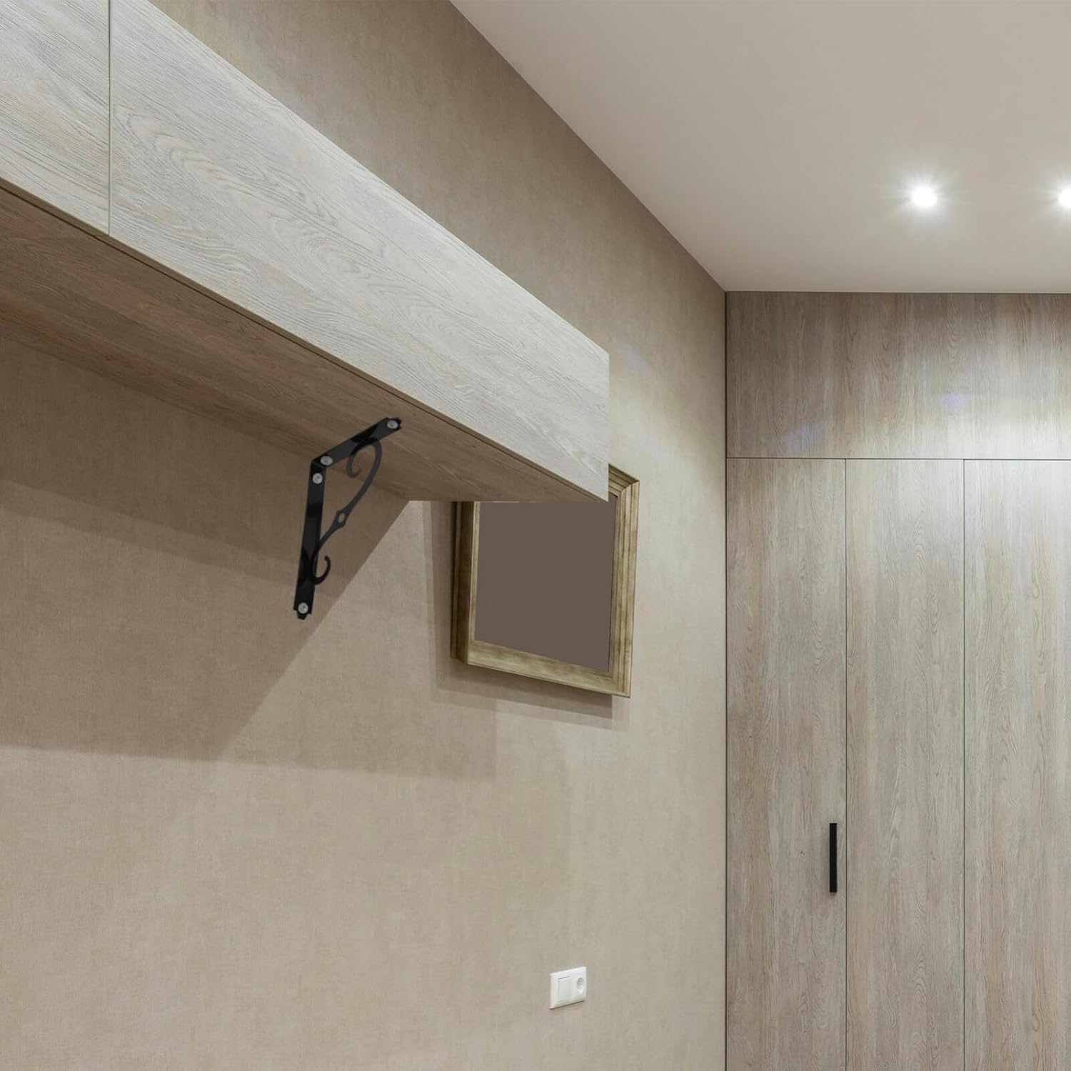 Uonlytech 6pcs Heavy Duty Shelf Brackets for Wall-Mounted Floating Shelves Decorative Support Matte Finish for Bookshelves and More