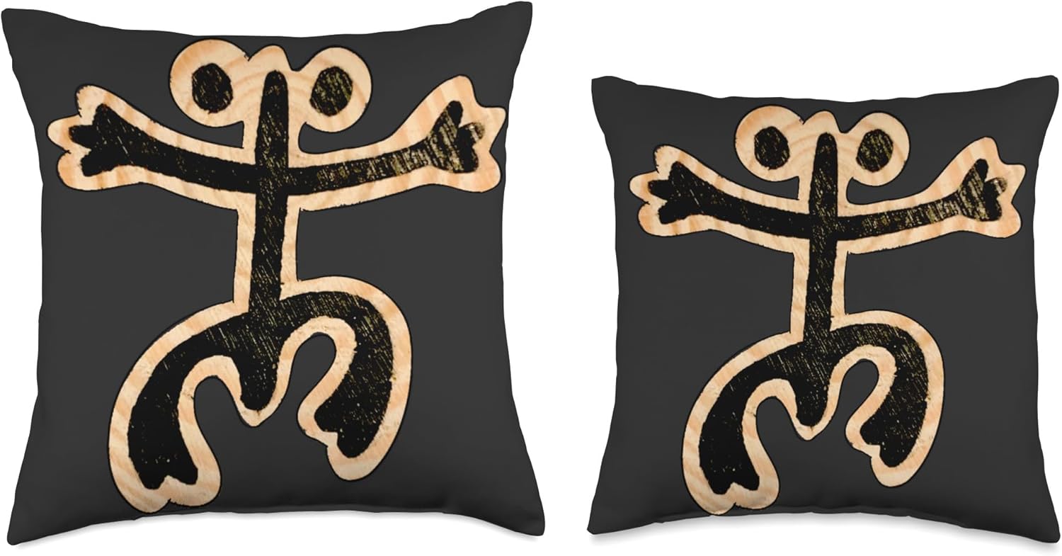 Puerto Rico Coqui Frog Taino Art Boricua Symbol Throw Pillow
