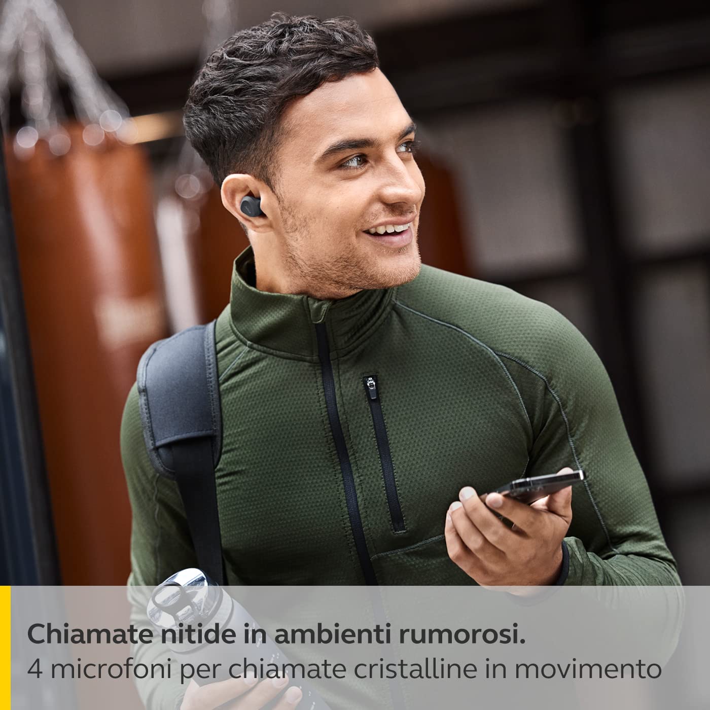 Jabra Elite 4 Active Auricolari Bluetooth In-Ear, Auricolari Wireless Con Secure Sport Fit, 4 Microfoni Integrati, Cancellazione Attiva Del Rumore E Tecnologia Hearthrough Regolabile, Nero
