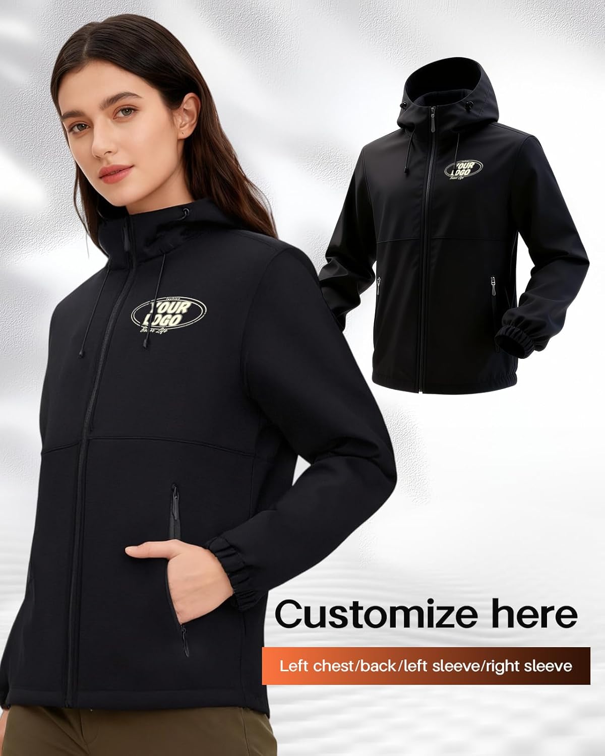 Custom Windproof Jacket – Personalized Custom Jacket & Customs Shirt for Men/Women Add Logo/Texts Front Back for Team Work