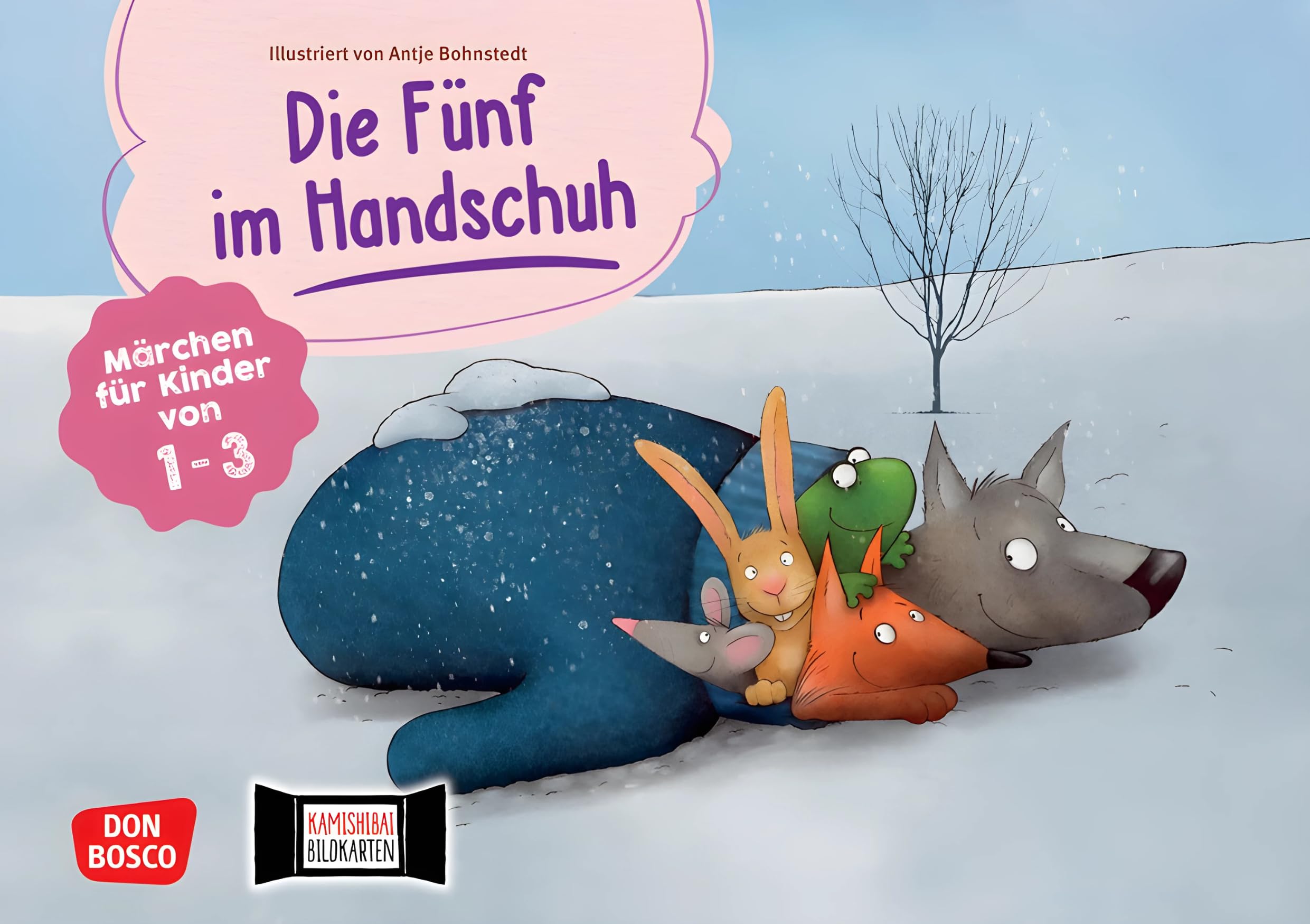 Die Fünf im Handschuh. Kamishibai Bildkartenset: Märchen für Kinder von 1-3. Wintergeschichte für Krippe & KITA. Mit Tipps für Erzieher: Vorlesen & Sprachförderung, Spiele & Bastel-Ideen.