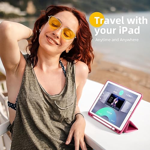 Miniatura 87 de Akkerds - Funda para iPad 10.2 2020, iPad 8ª generación/2019, iPad 7ª generación, con soporte para lápiz. Funda protectora premium con parte trasera
