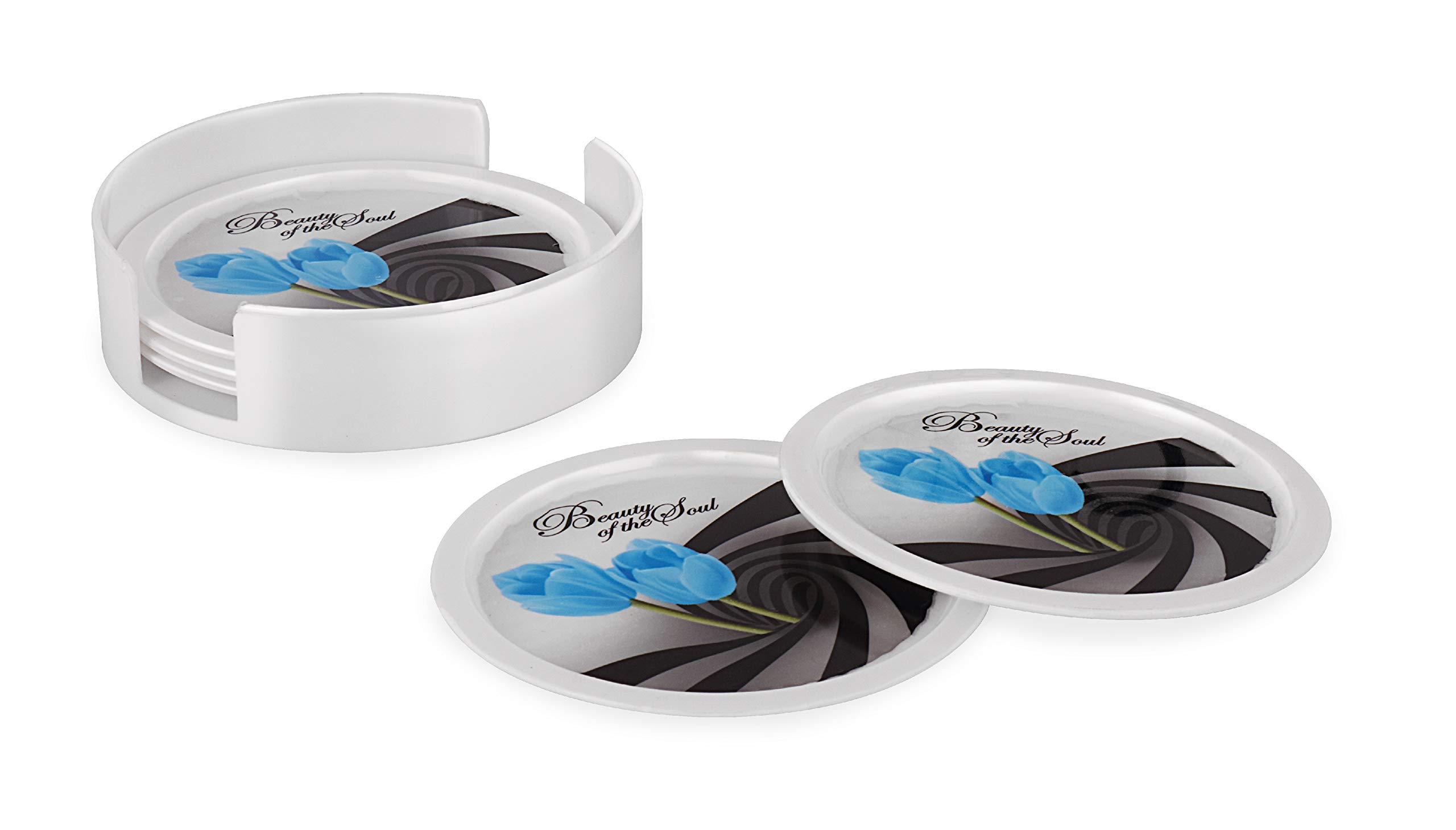 aaKaR - Tea Break Coaster -Printed Round Coaster with Stand - Set of 6 — Amazon image 3