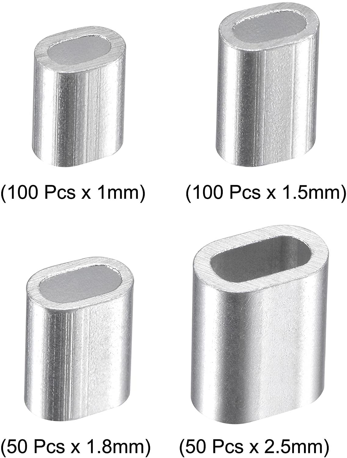 Manicotti A Crimpare Per Funi | 100 Pezzi In Alluminio - Foto 6