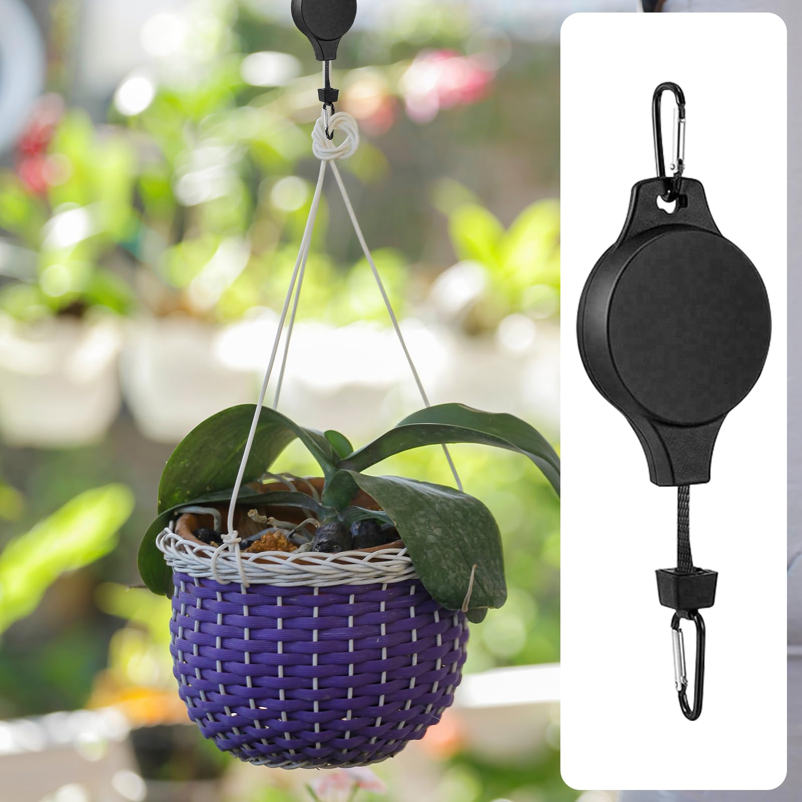 Gancho para carretes de plantas, colgador para cestas colgantes